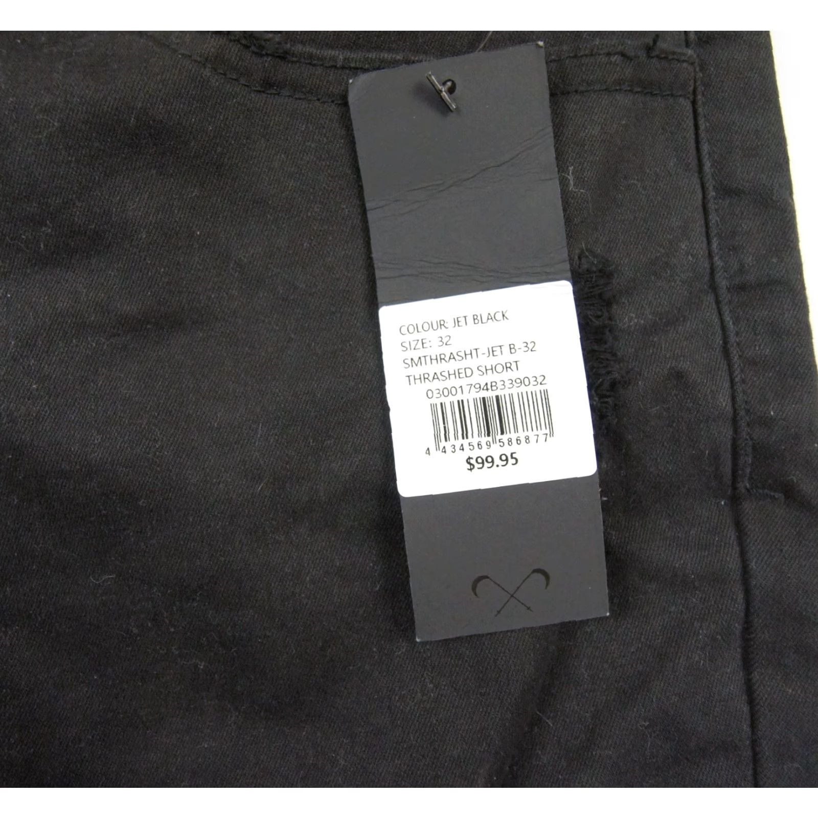 Vintage Saint Morta Men's Denim Shorts 32 Black Thrashed Distressed Stretch Regular Fit Size US 32 / EU 48 - 6 Thumbnail