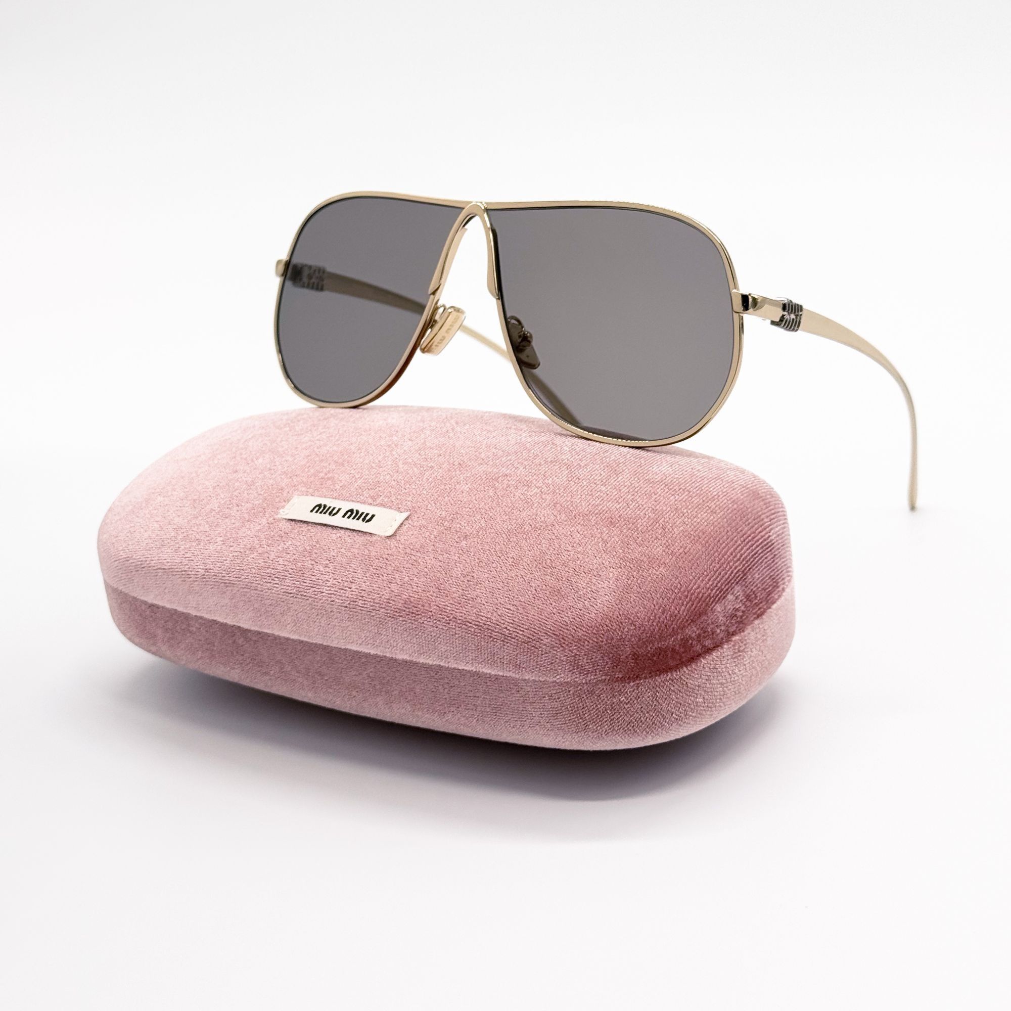 Miu Miu NEW MIU MIU SUNGLASSES MUA56S ZVN80Q GOLD MU A56S, SMU A56 Size ONE SIZE - 1 Thumbnail