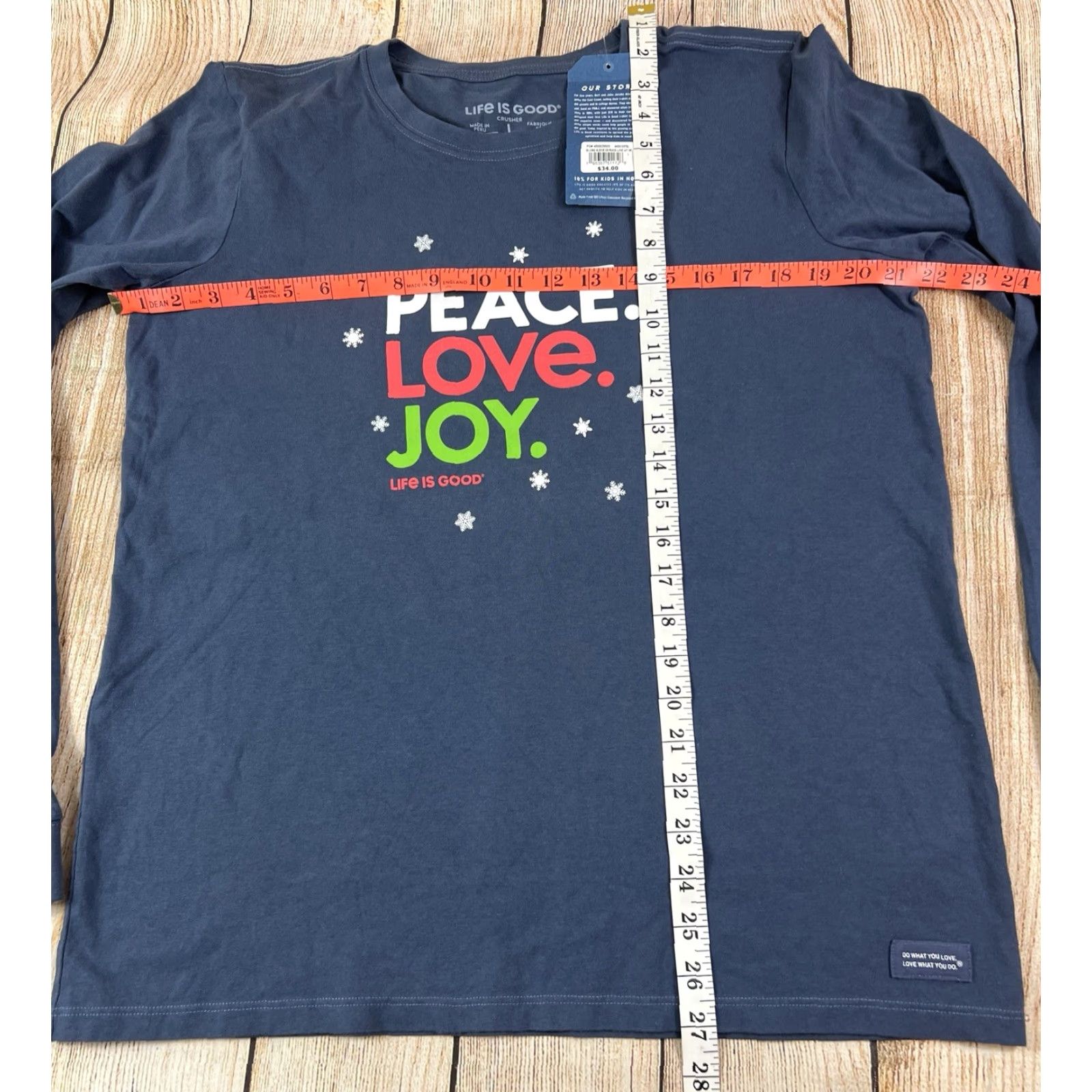 Life is Good NWT Life is Good Shirt Peace Love Joy Long Sleeve Crusher Women Large Blue Size L / US 10 / IT 46 - 5 Thumbnail