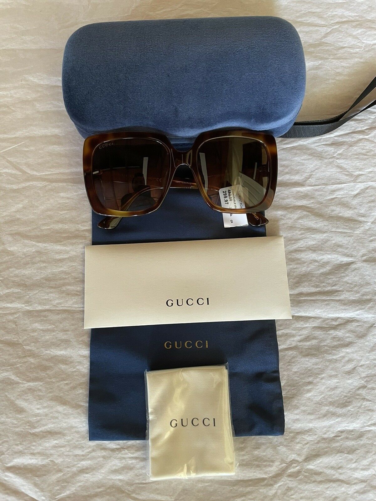 Gucci GUCCI GG0418S 003 Havana Oversized Rectangular Sunglasses Size ONE SIZE - 4 Thumbnail