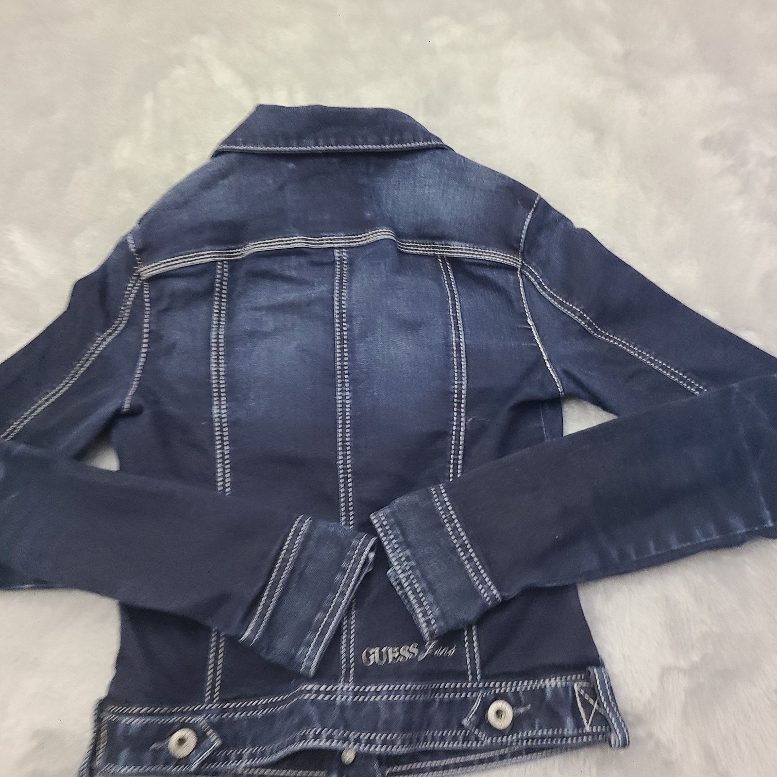 Guess Guess Luxury Denim Jean Jacket Dark Blue Size Small Women Size S / US 4 / IT 40 - 11 Thumbnail