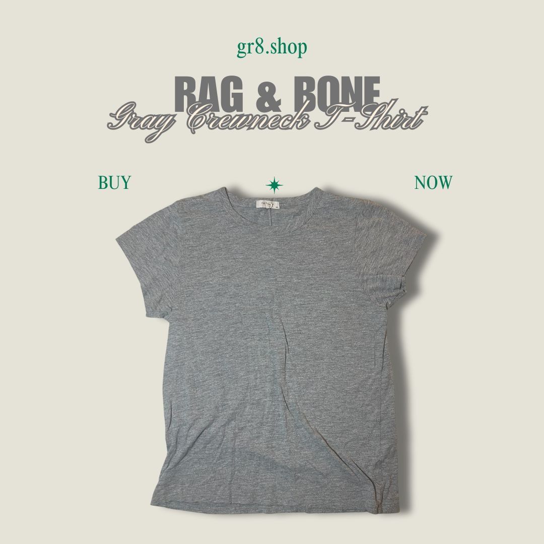 Rag & Bone Rag & Bone Gray Crewneck T-Shirt Medium Soft Cotton Blend Ca Size M / US 6-8 / IT 42-44 - 1 Thumbnail