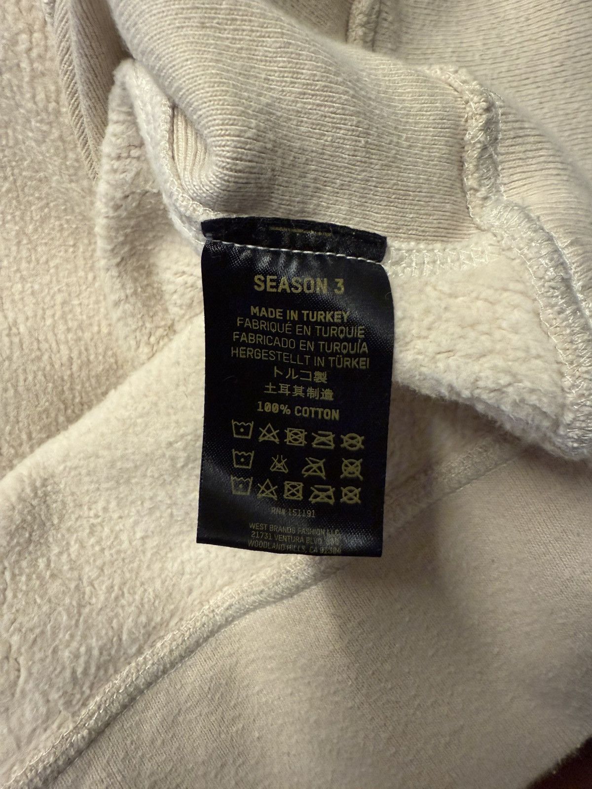Yeezy Yeezy Season 3 Off-White Cotton Hoodie Size US XS / EU 42 / 0 - 5 Thumbnail