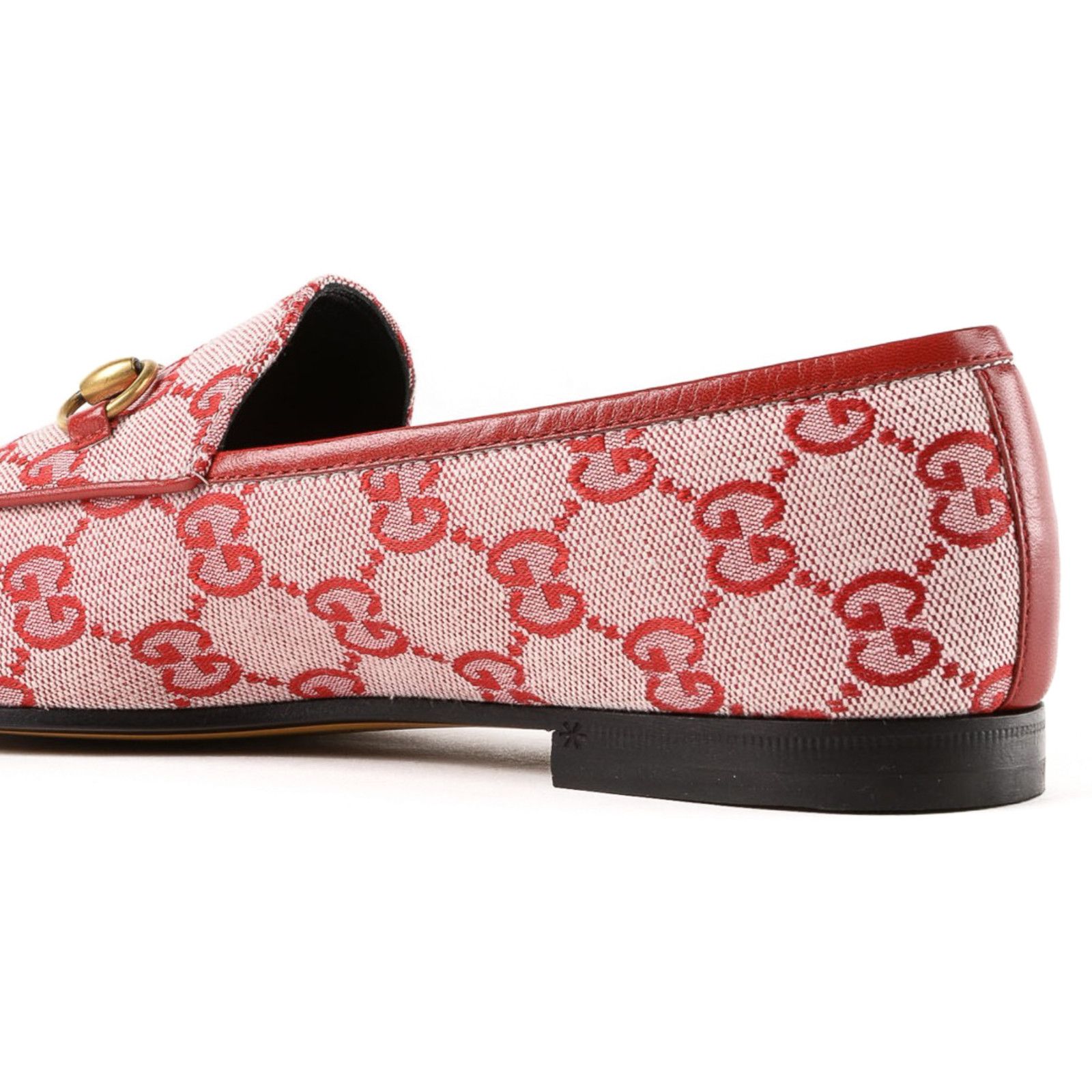 Gucci Gucci New Jordaan Hibiscus Red GG Logo Canvas Horsebit Size US 6 / IT 36 - 12 Thumbnail