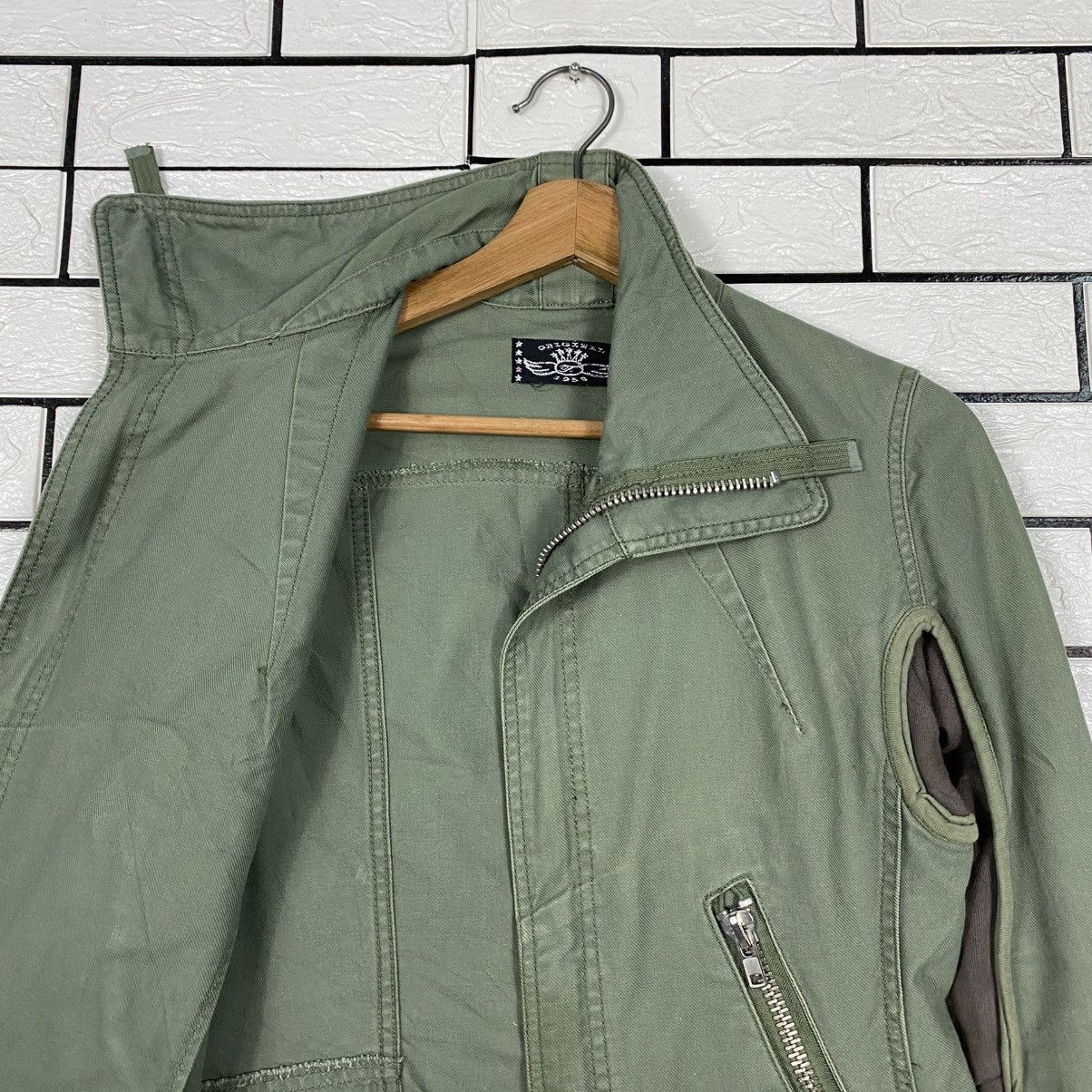 Japanese Brand 📌Vintage Cropped Biker Jacket Parachute Military Style Size M / US 6-8 / IT 42-44 - 13 Thumbnail