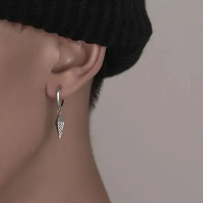Jewelry × Vintage Vintage Geometry Pattern Cone 925 Sterling Silver Earrings Size ONE SIZE - 5 Thumbnail
