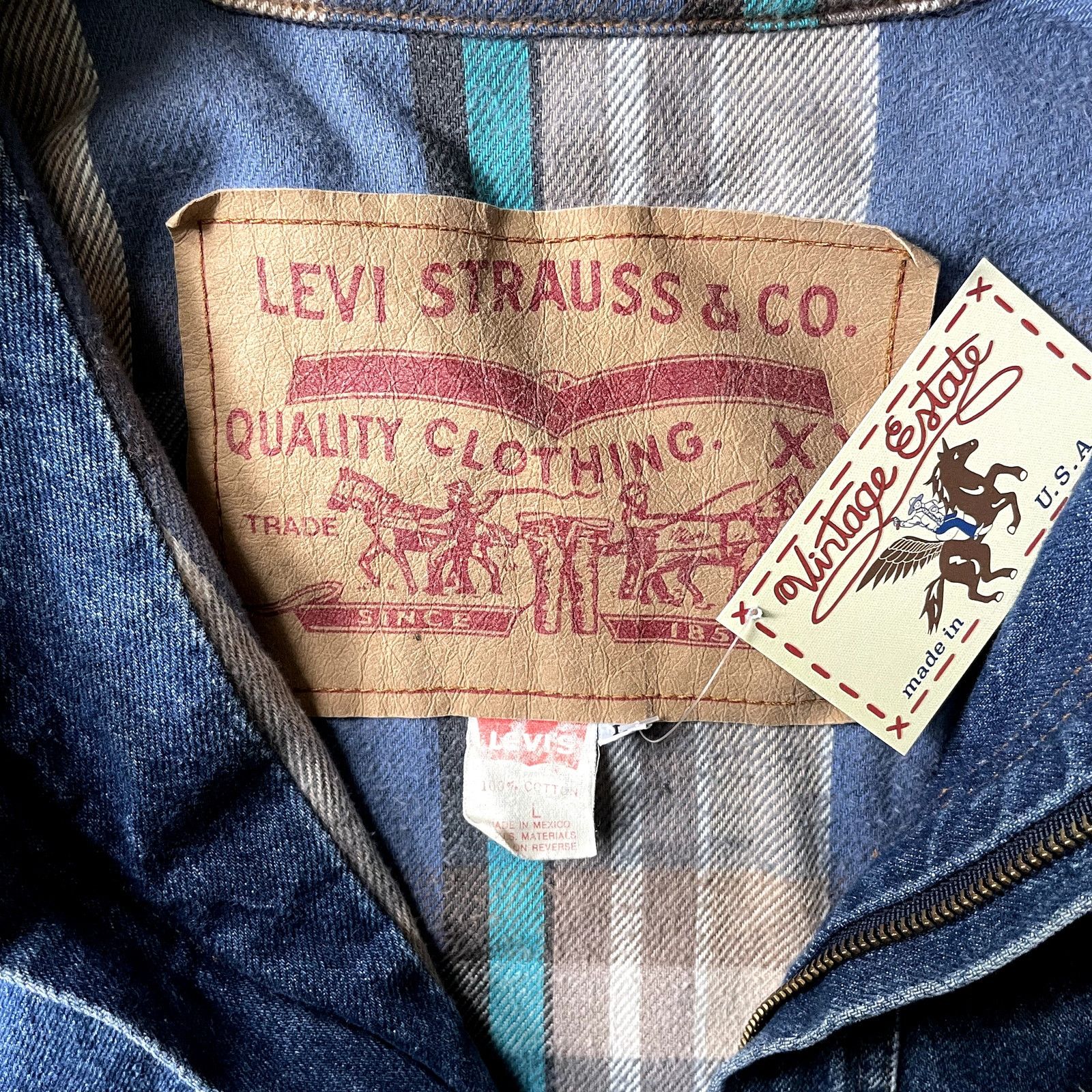 Levi's Vintage Levi's Denim and Plaid Jacket- XL Size US XL / EU 56 / 4 - 4 Thumbnail