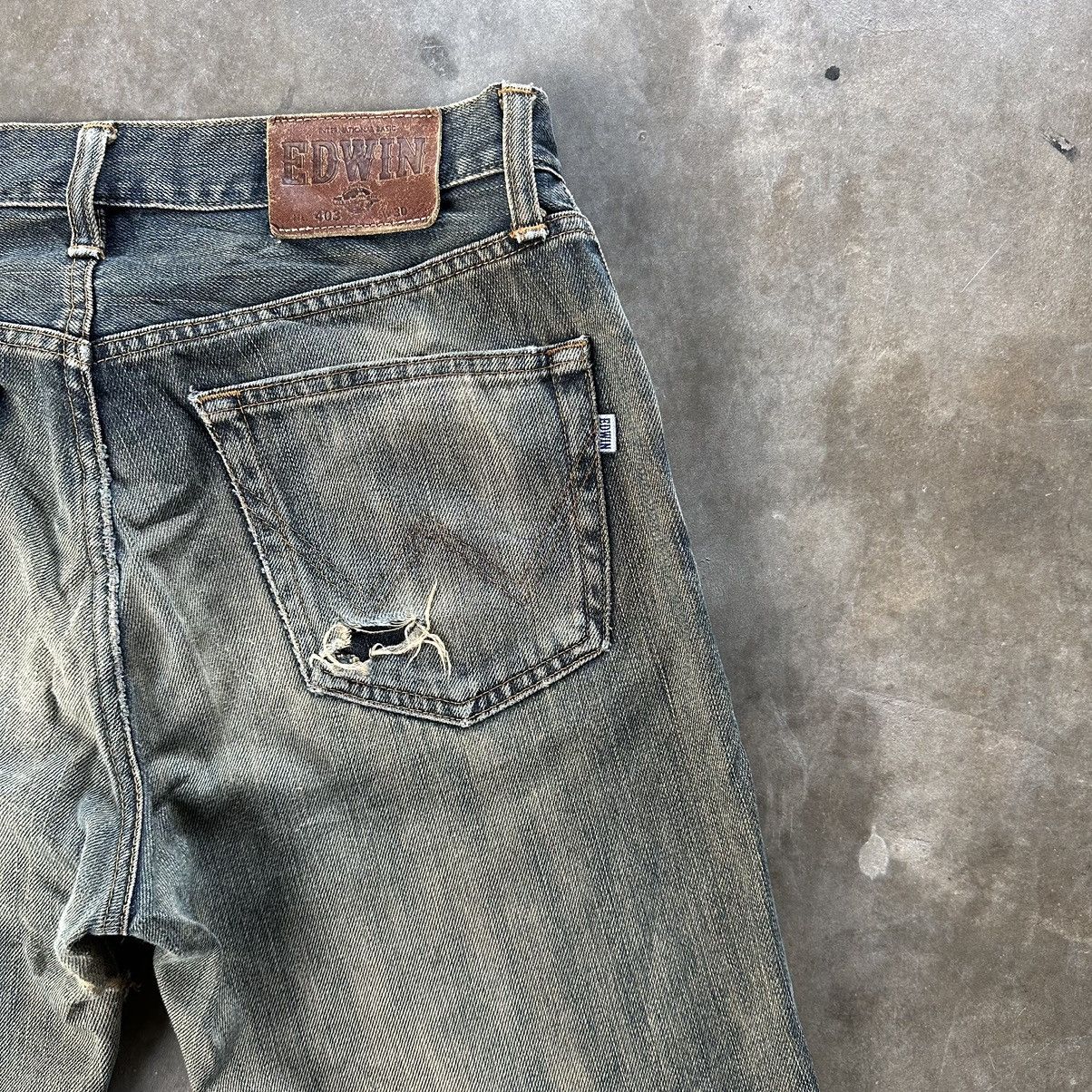 Japanese Brand Vintage Edwin Distressed Rusty Faded Denim Jean Pant Size US 30 / EU 46 - 15 Thumbnail