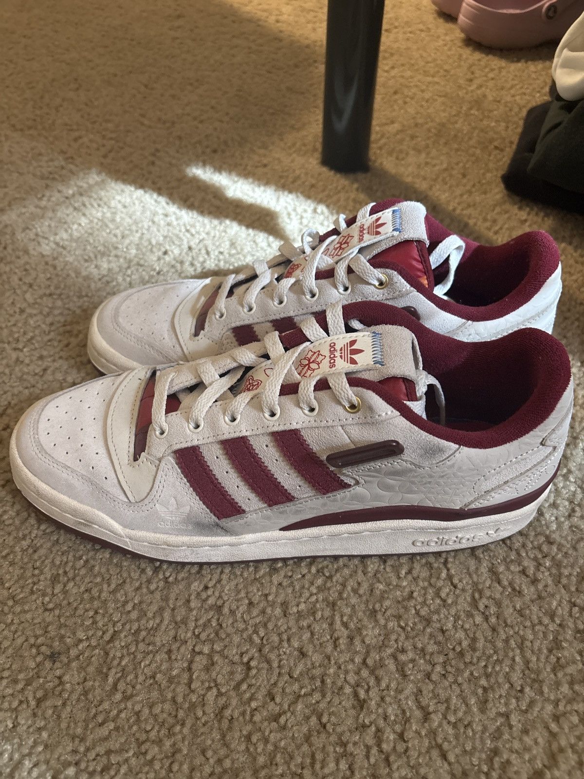 Adidas Adidas forum beige/maroon Size US 10.5 / EU 43-44 - 5 Thumbnail