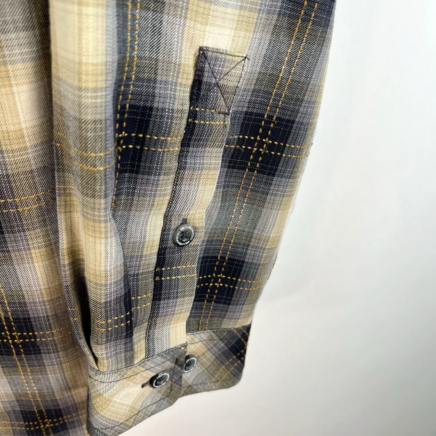ExOfficio EXOFFICIO Plaid Button-Up Shirt Mens XL Blue/Tan Long Sleeve Shirt Size US XL / EU 56 / 4 - 5 Thumbnail