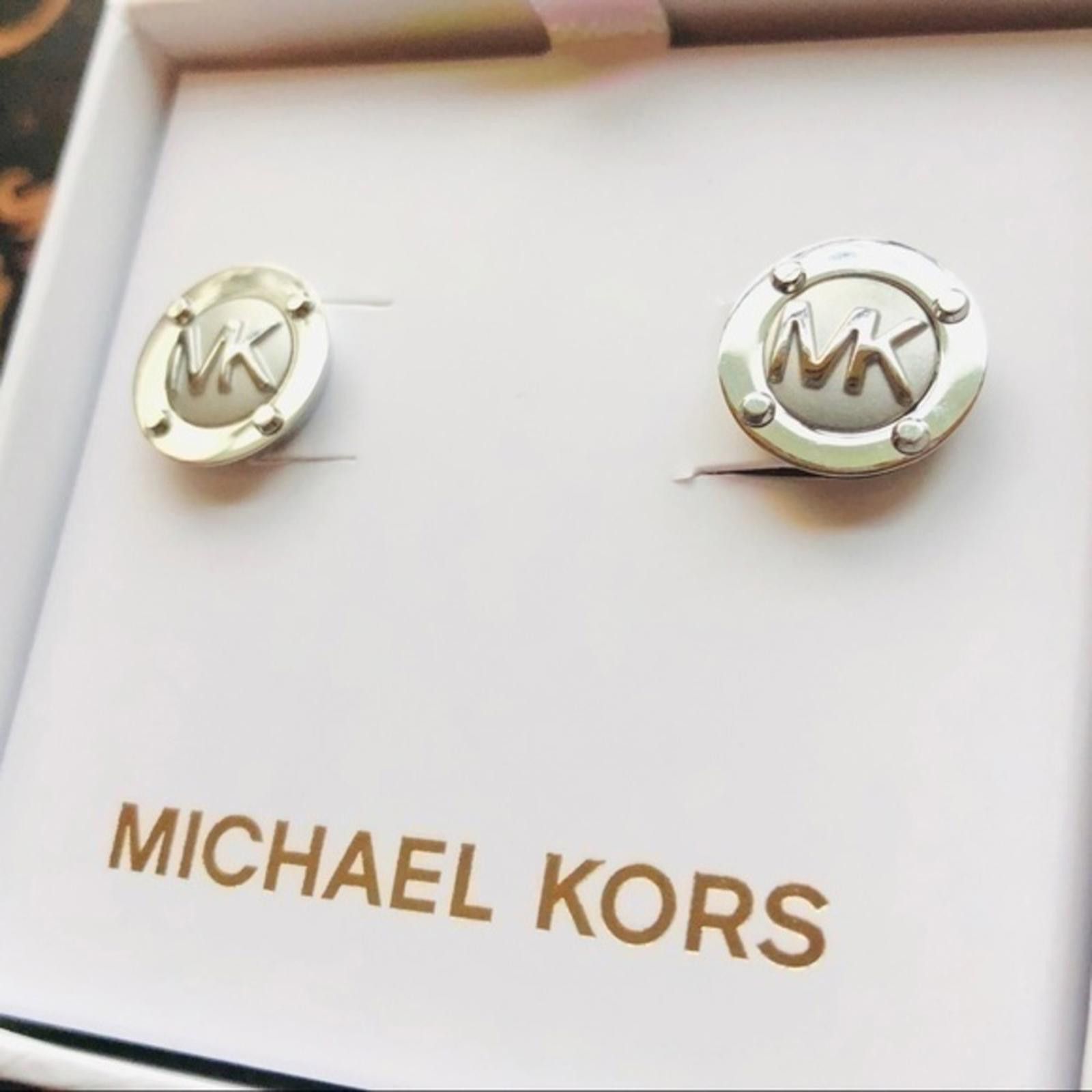 Michael Kors Michael Kors Silver Stud Logo Earrings NWT Size ONE SIZE - 1 Thumbnail