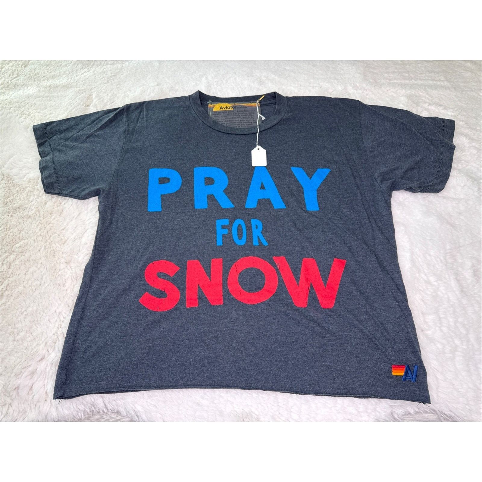 Aviator Nation Aviator Nation-Pray For Snow Tee-Women’s New Authentic Size L / US 10 / IT 46 - 2 Thumbnail