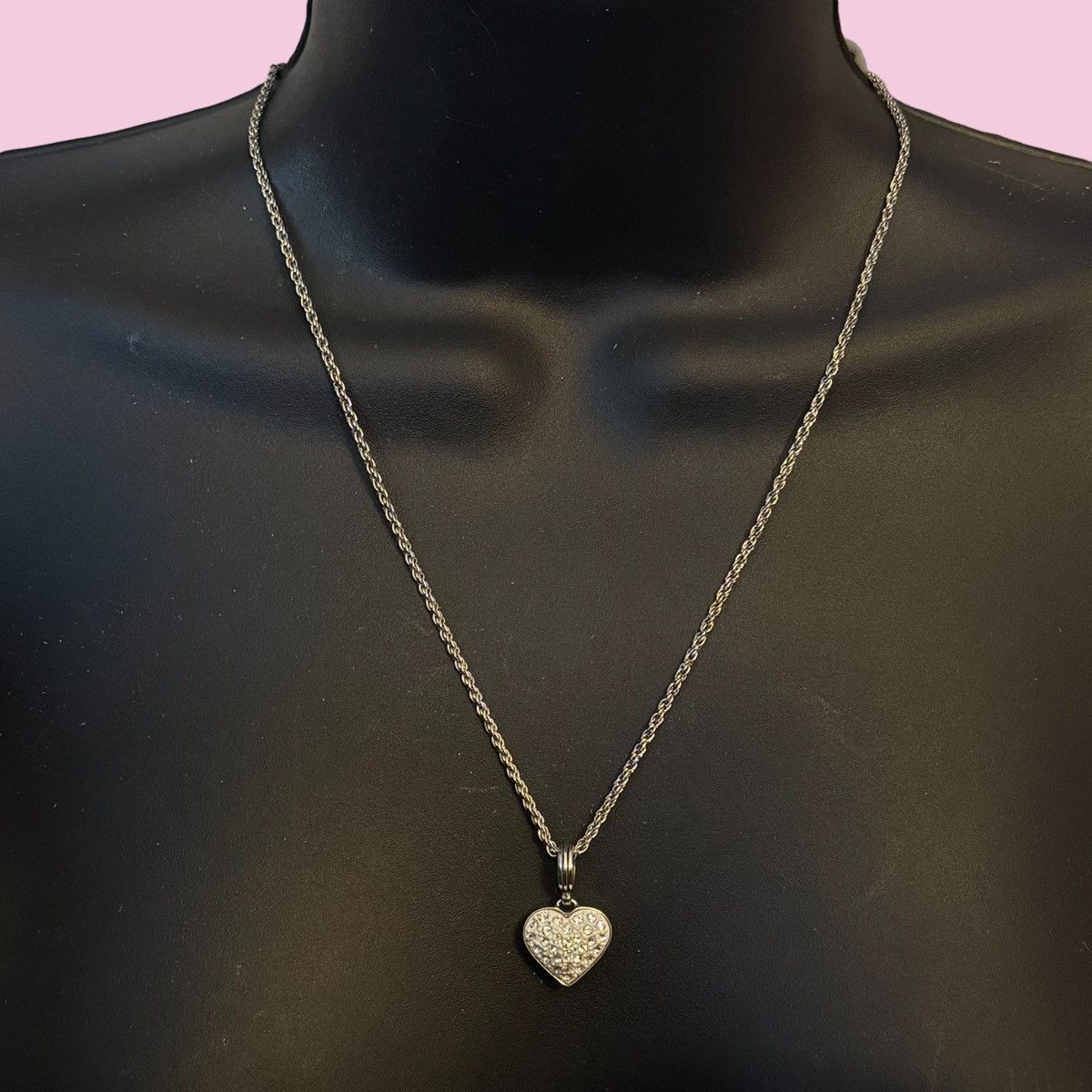 Brighton Brighton silver tone pave crystal heart pendant necklace Size ONE SIZE - 1 Thumbnail