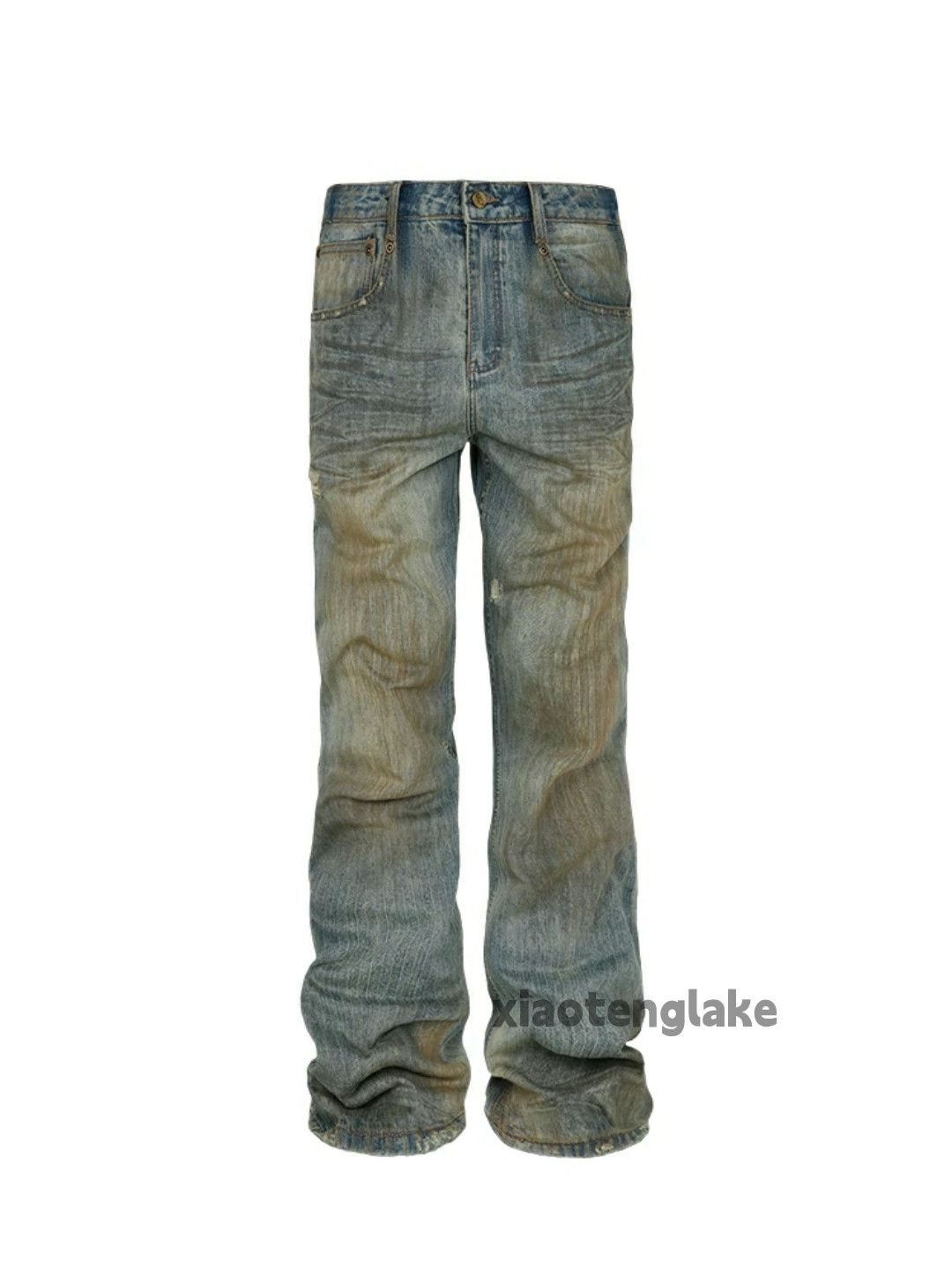 Jean × Vintage dirty mud washed faded bootcut stain punk grunge jeans Size US 32 / EU 48 - 8 Thumbnail