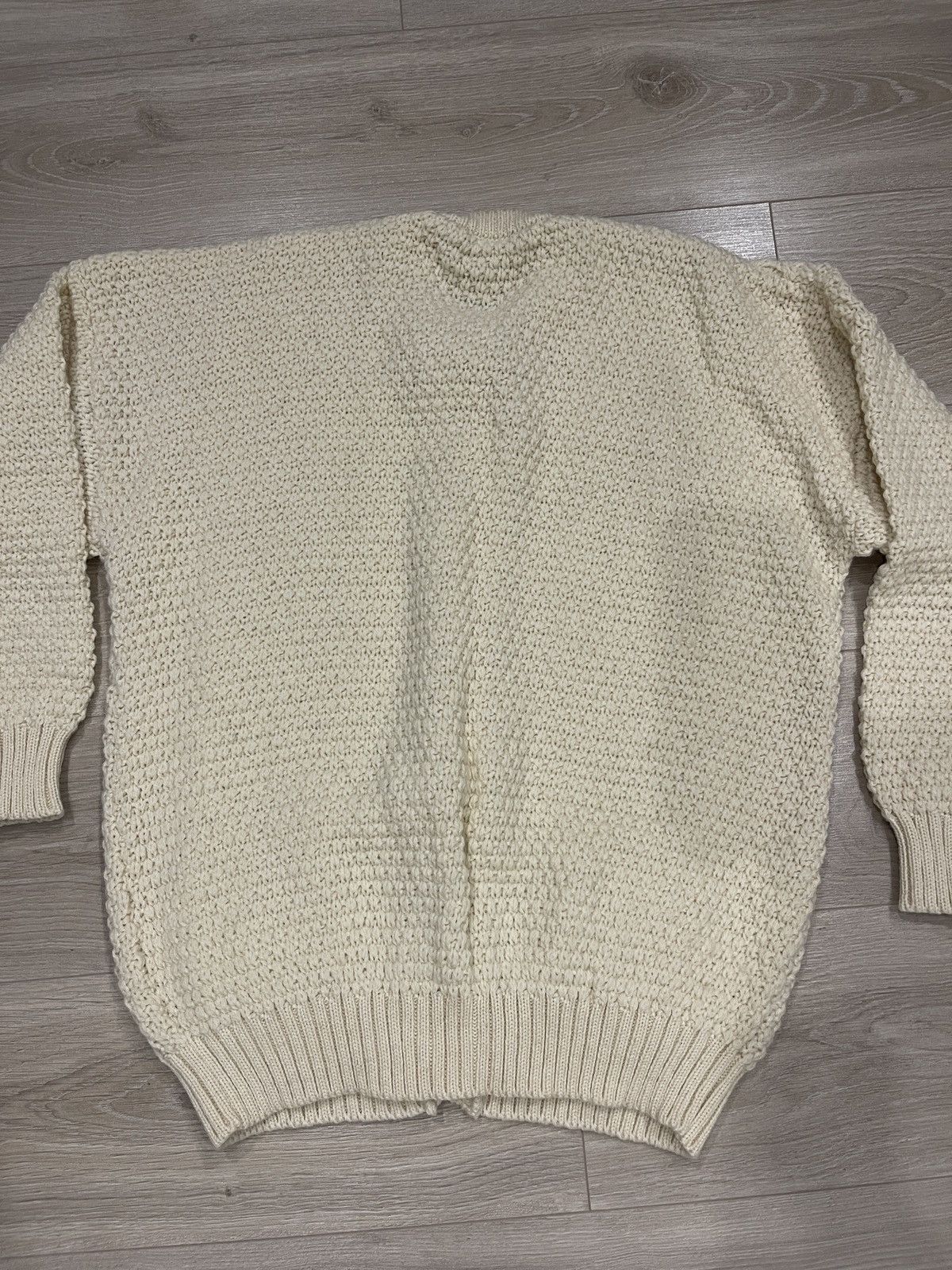 Vintage Vintage knitted cardigan beige wool unisex L Size XL / US 12-14 / IT 48-50 - 8 Thumbnail