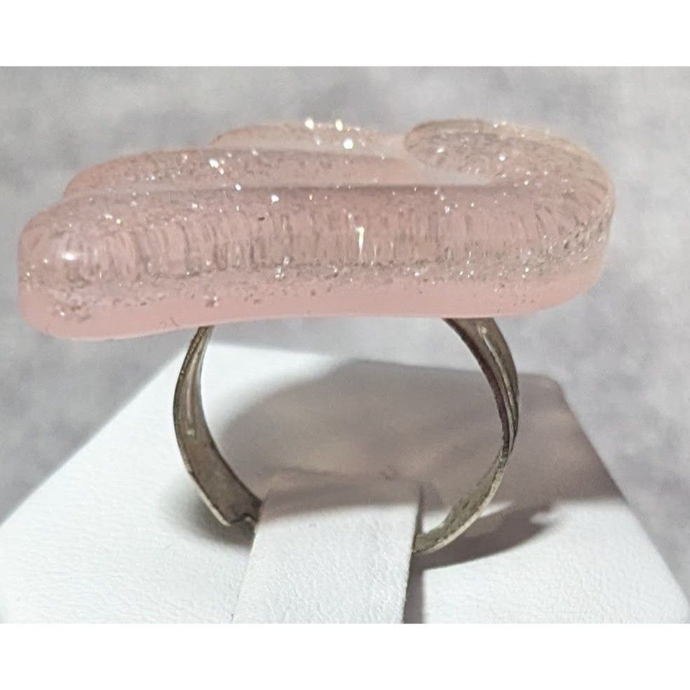Other Coquette Pastel Pink Glitter Adjustable Angel Wing Ring Size Size ONE SIZE - 7 Thumbnail