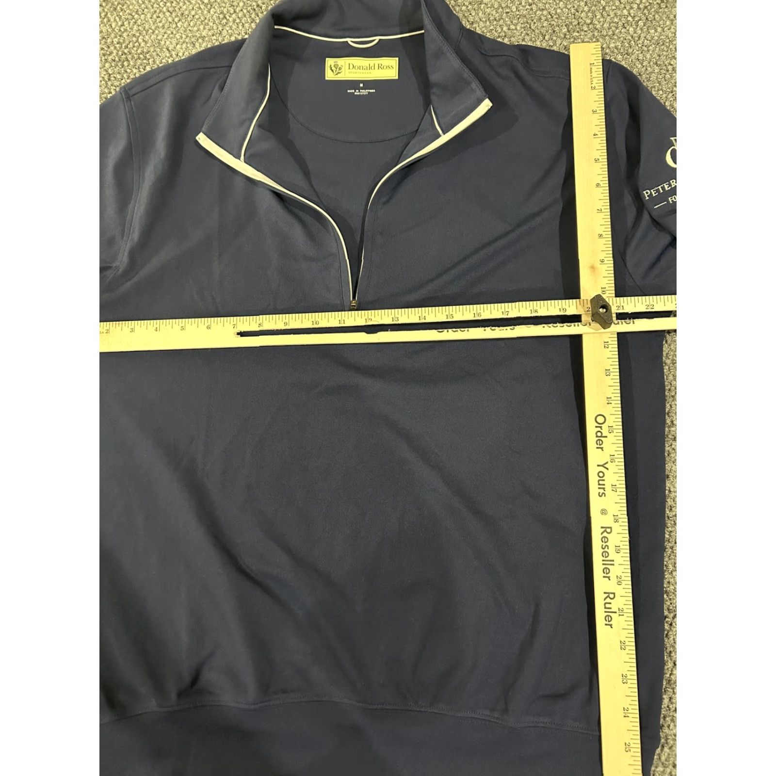 Vintage Donald Ross Sweatshirt Mens Medium Blue 1/4 Zip Golf Pullover Peter J Golueke Knit Polyester Mock Neck Zipper Logo Size US M / EU 48-50 / 2 - 5 Thumbnail
