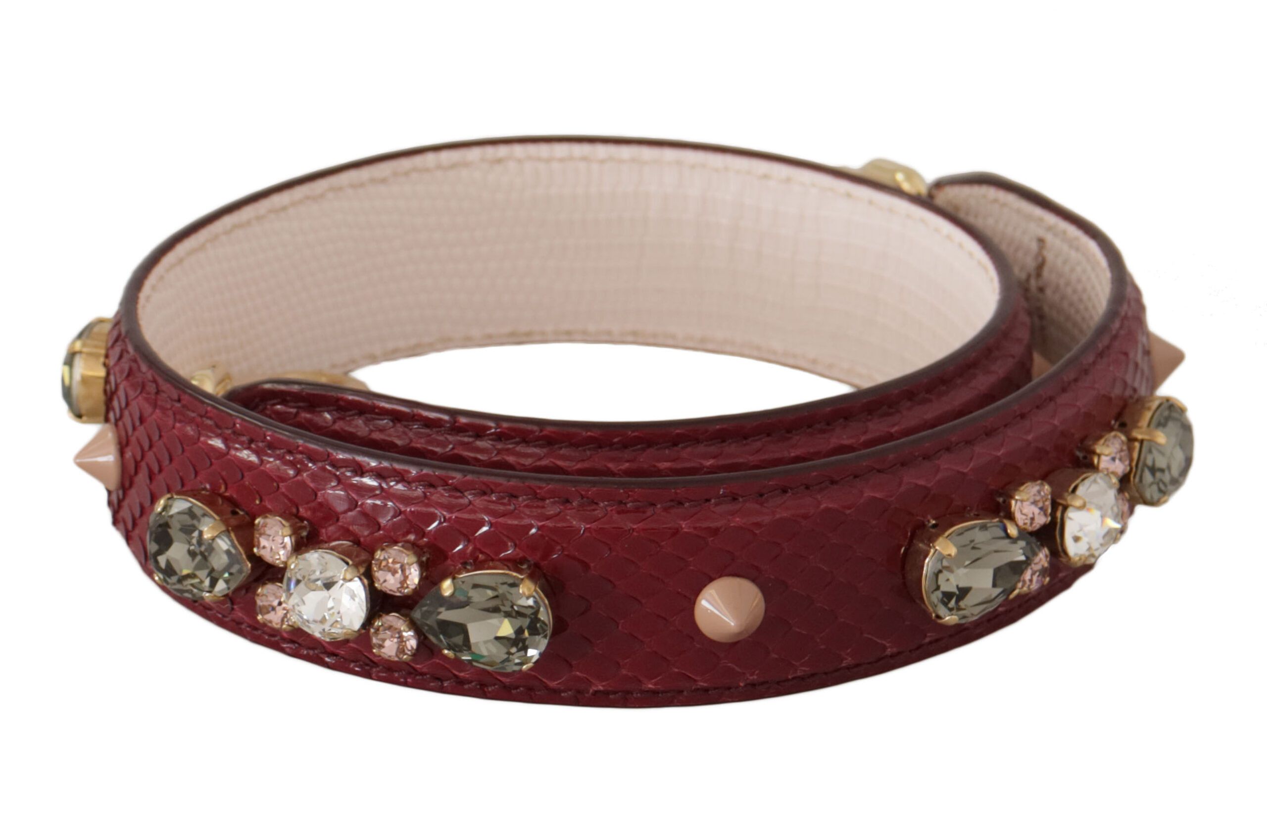 Dolce & Gabbana Elegant Python Leather Bag Strap in Women's Bordeaux Size ONE SIZE - 1 Thumbnail
