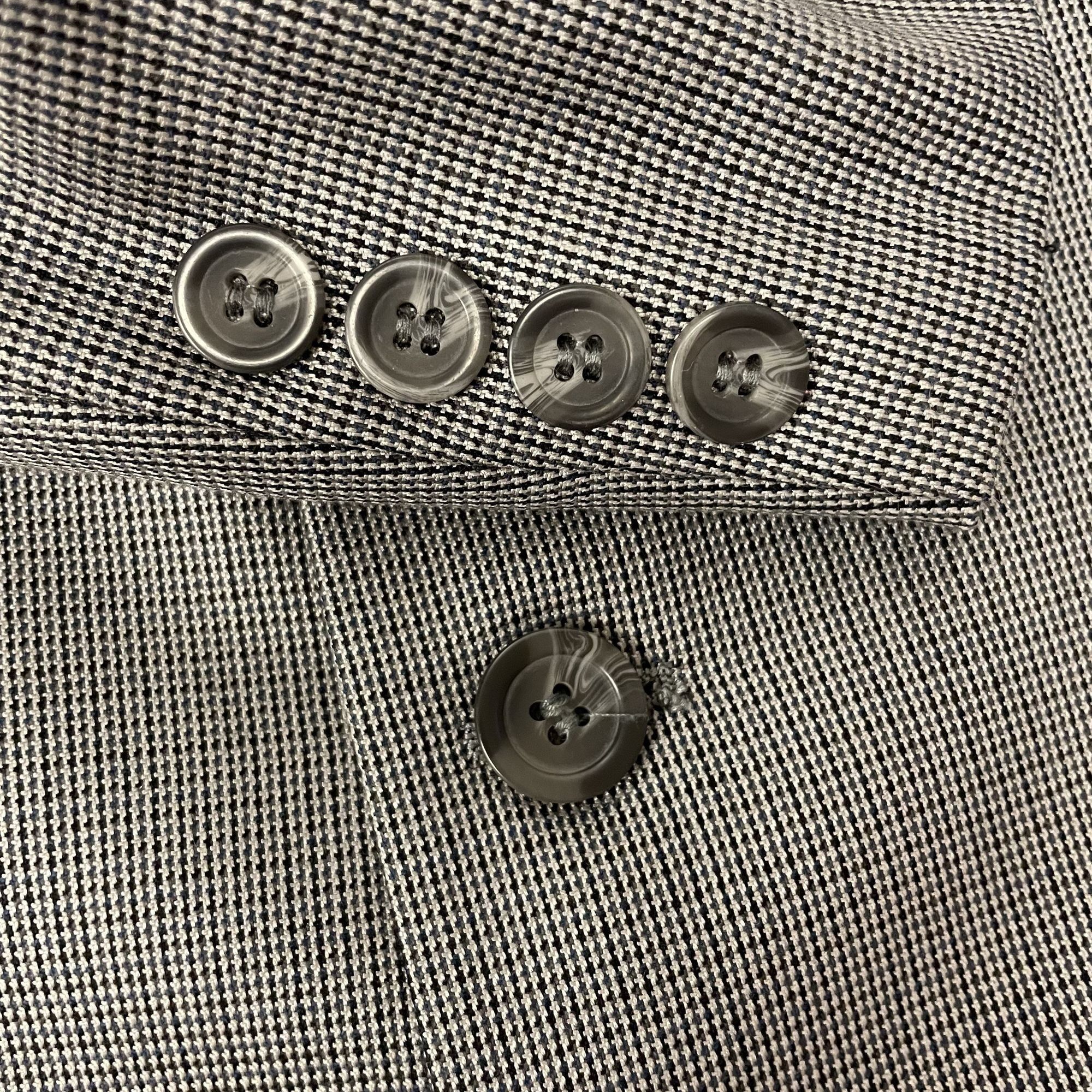 Other Gianfranco RUFFINI SILVER Sport Coat Check Jacket 3 Btn Size 42L - 8 Thumbnail