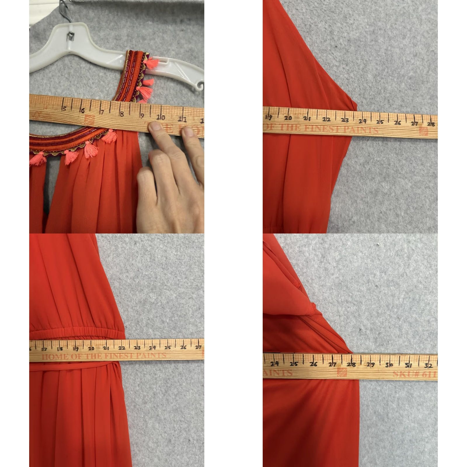 Vintage Lane Bryant Dress Womens 28 Orange Tassel Scoop Neck Maxi Sundress Boho Plus Size 4XL / US 24-26 - 8 Thumbnail