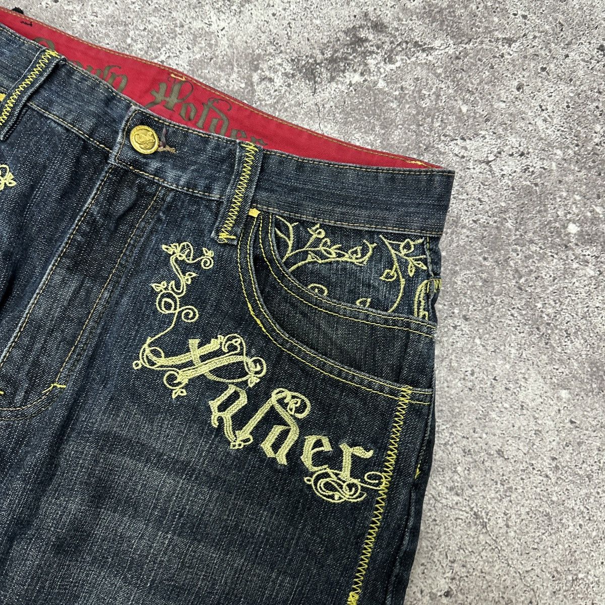 Japanese Brand Vintage 90s Crown Holder Embroidered rap jeans og y2k Size US 34 / EU 50 - 8 Thumbnail