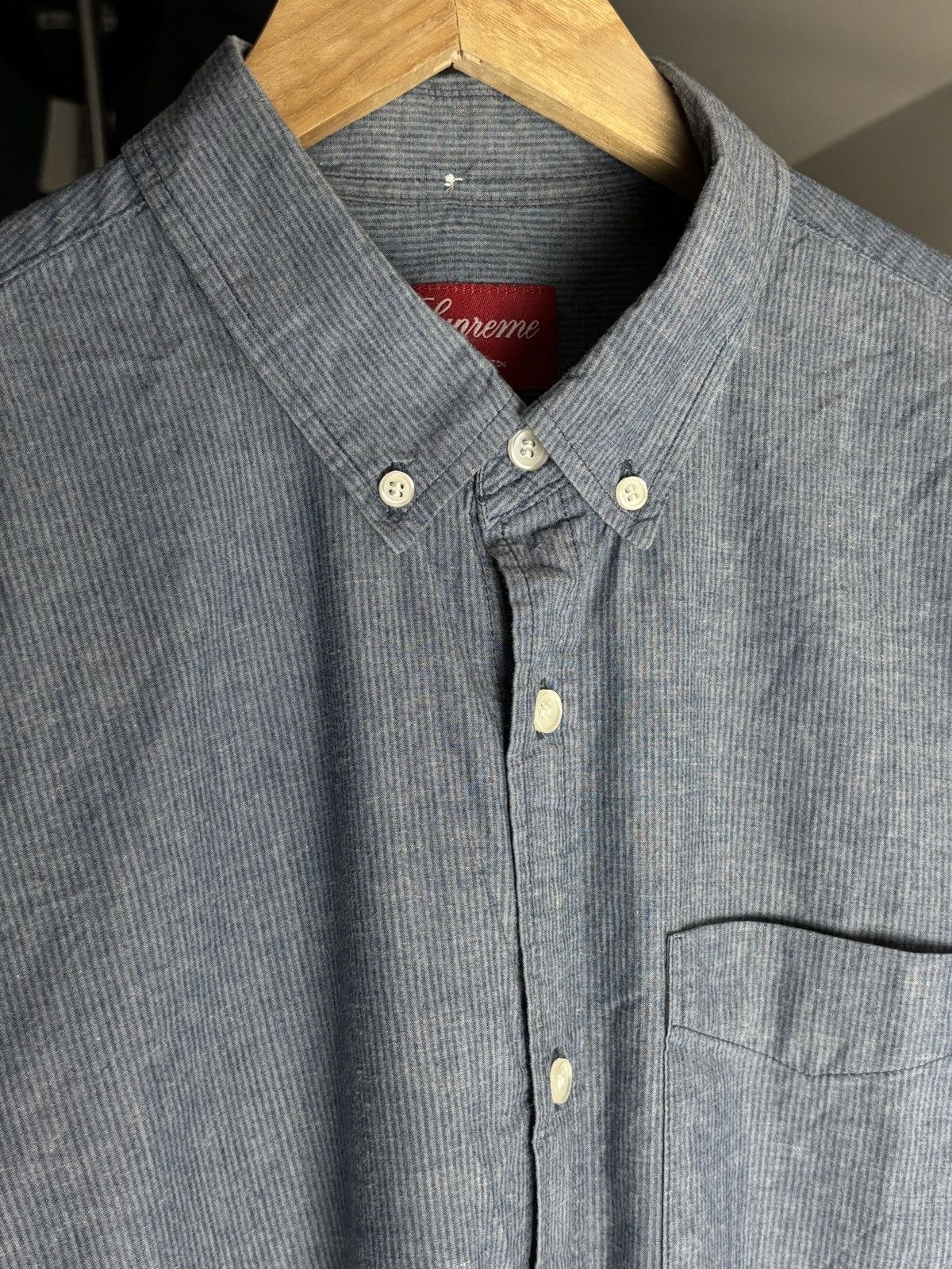 Supreme Supreme Button Up Blue Vintage Oxford Shirt Size US L / EU 52-54 / 3 - 3 Thumbnail