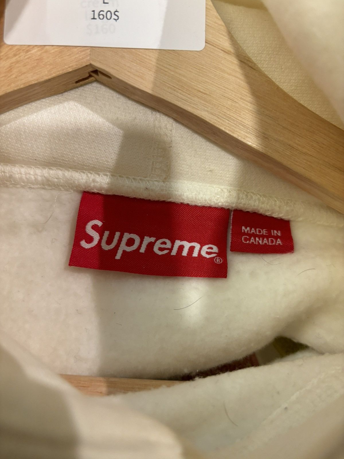 Supreme Supreme Hoodie ‘Cream’ Size US L / EU 52-54 / 3 - 3 Thumbnail