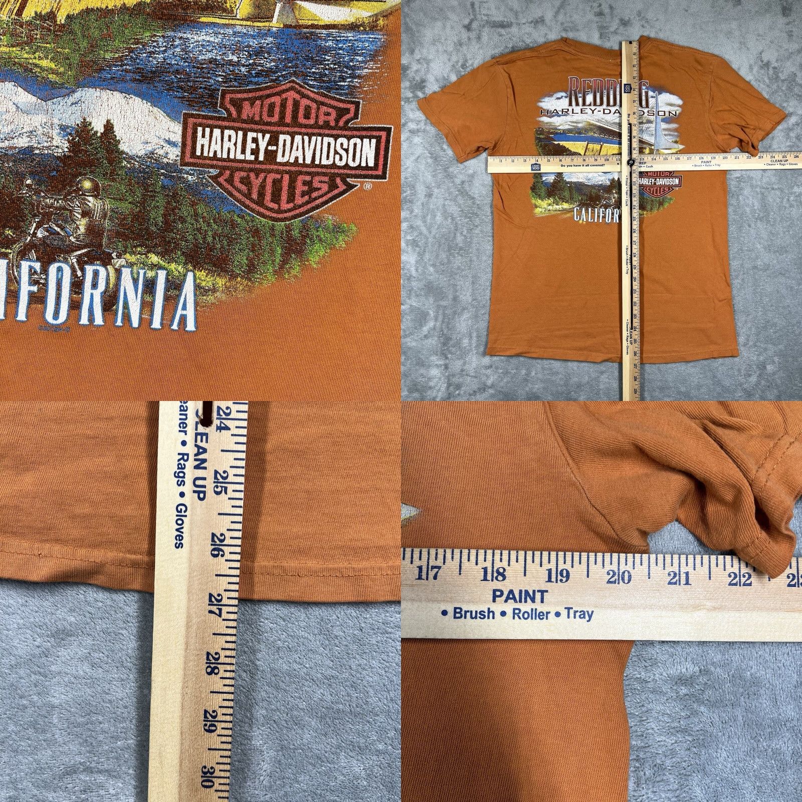 Harley Davidson Harley-Davidson Mens T-Shirt M Orange Short Sleeve USA California Burnt Orange Redding California Photos Size US M / EU 48-50 / 2 - 10 Thumbnail