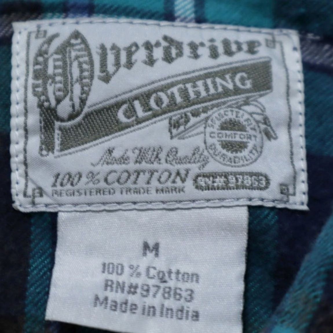 Vintage Overdrive Lightweight Flannel Cotton Plaid Shirt Green Men's M Size US M / EU 48-50 / 2 - 5 Thumbnail