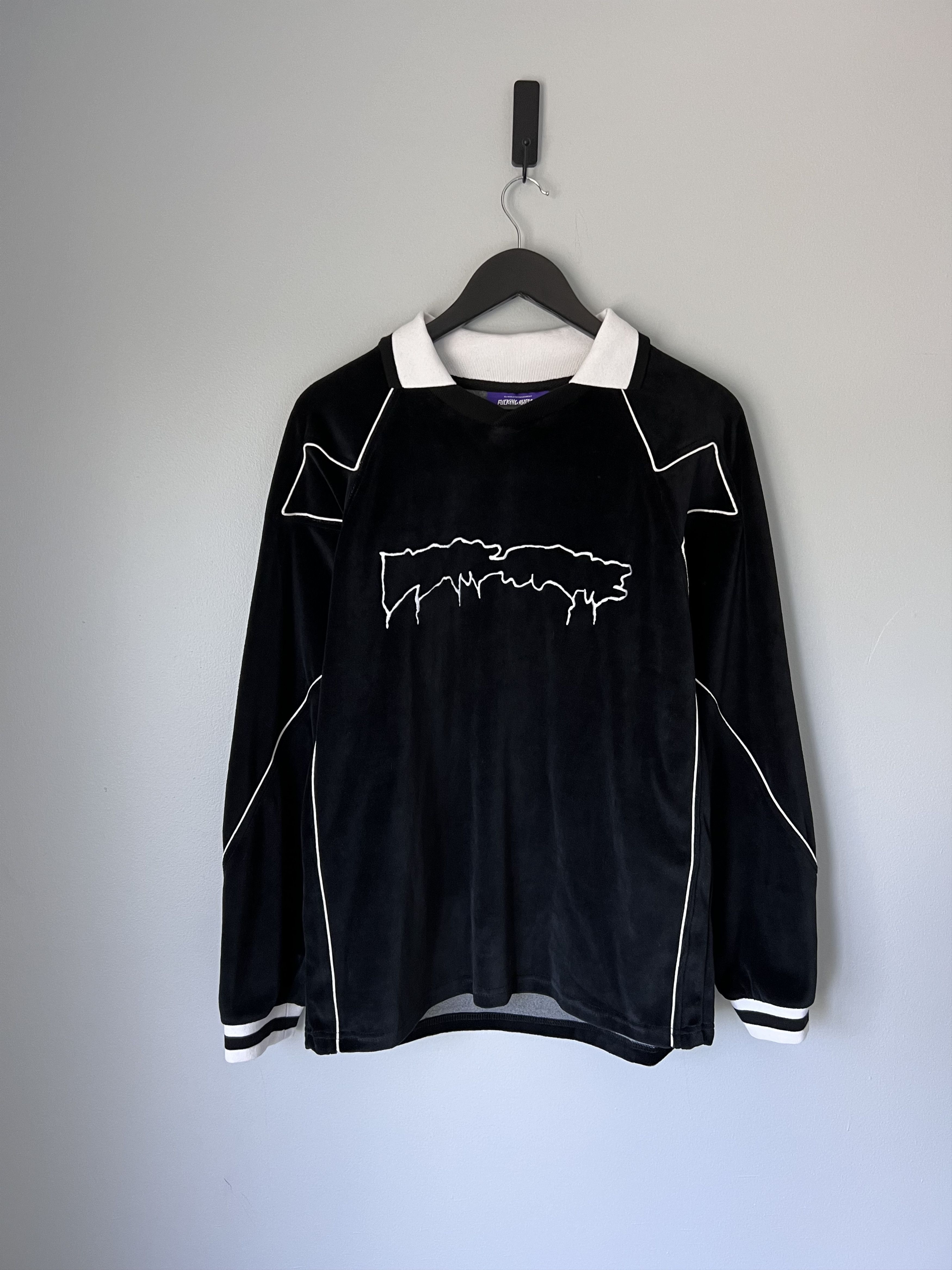 トップス FUCKING AWESOME Velour Soccer Jersey Velour Soccer Jersey L/S Shirt Blk(size options listed