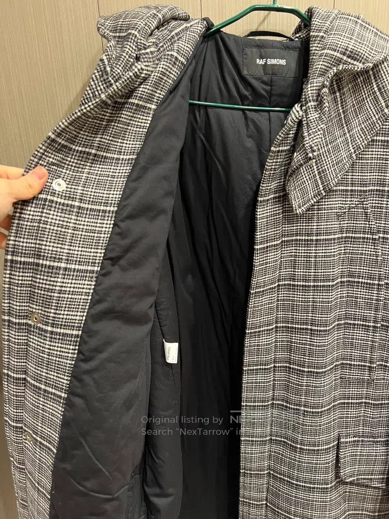 Raf Simons Raf Simons 18FW Black and White Plaid Wool Parka Coat Size US M / EU 48-50 / 2 - 5 Thumbnail