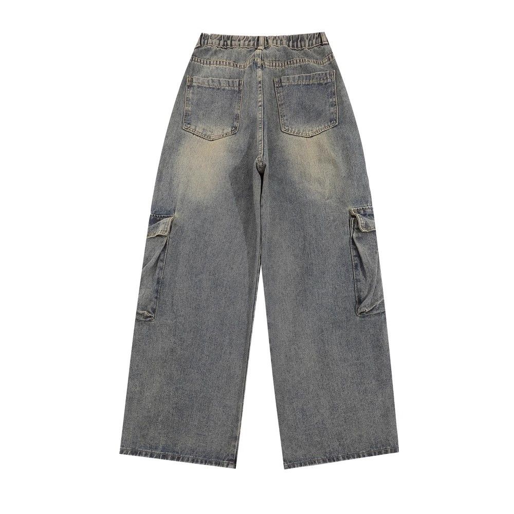Japanese Brand × Jean High street multi-pocket vintage washed cargo jeans y2k Size US 33 - 2 Thumbnail