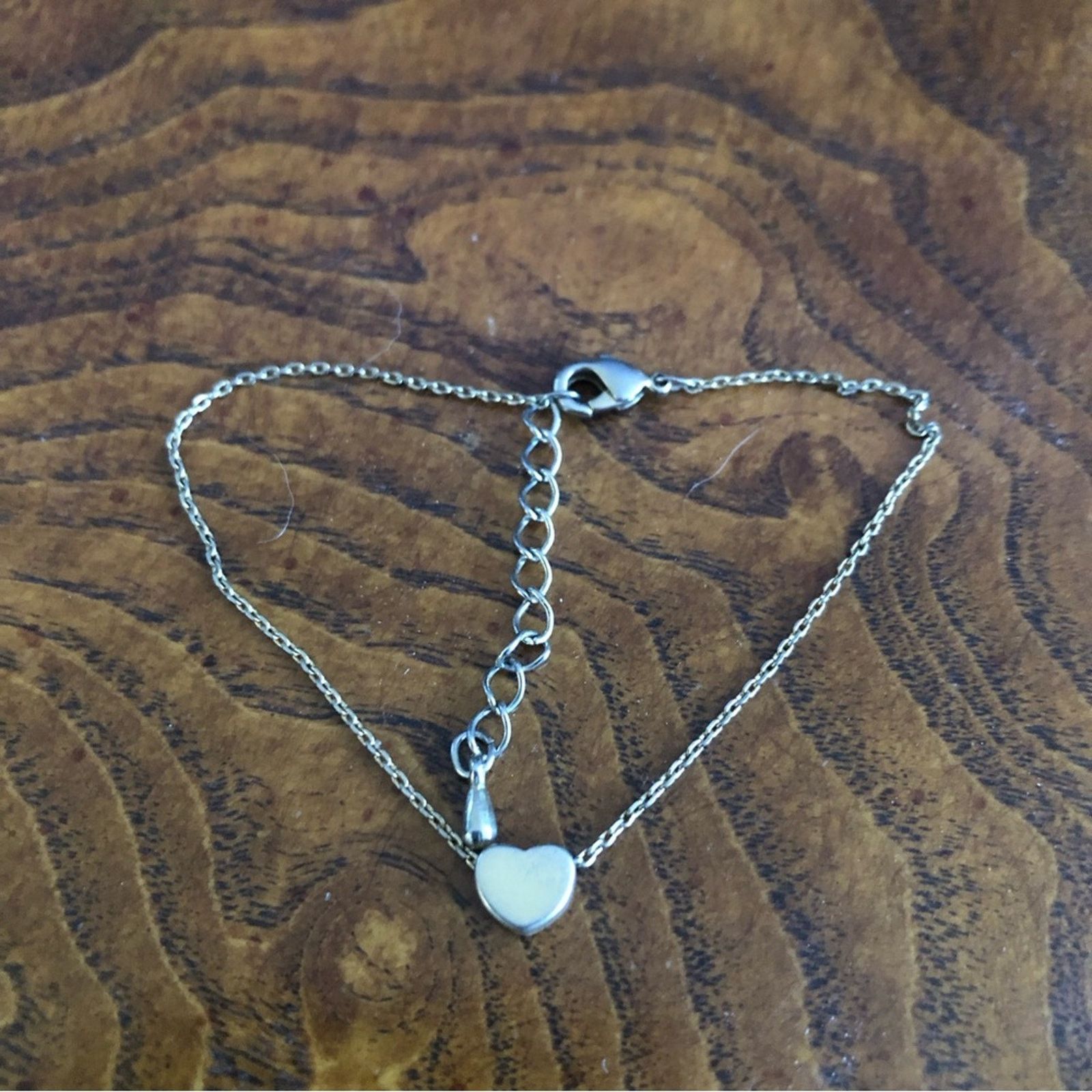 Vintage Vintage gold plated heart slider charm bracelet Size ONE SIZE - 2 Thumbnail