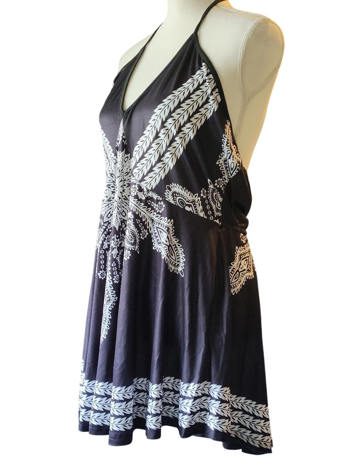 Unknown London Black & White Patterned Women's Mini Dress Size 1XL Size M / US 6-8 / IT 42-44 - 3 Thumbnail