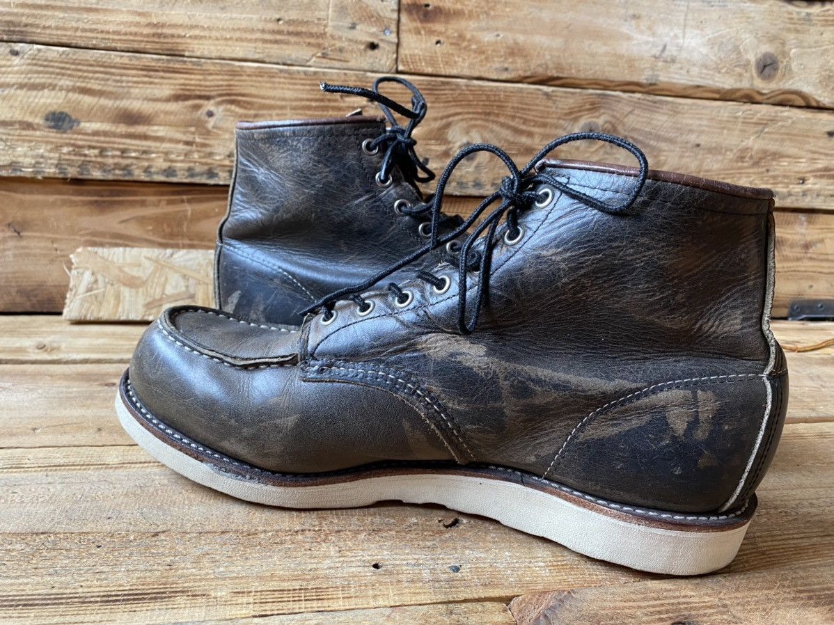 Red Wing Redwing moc-toe charcoal rough leather boots sz12D Size US 12 / EU 45 - 11 Thumbnail