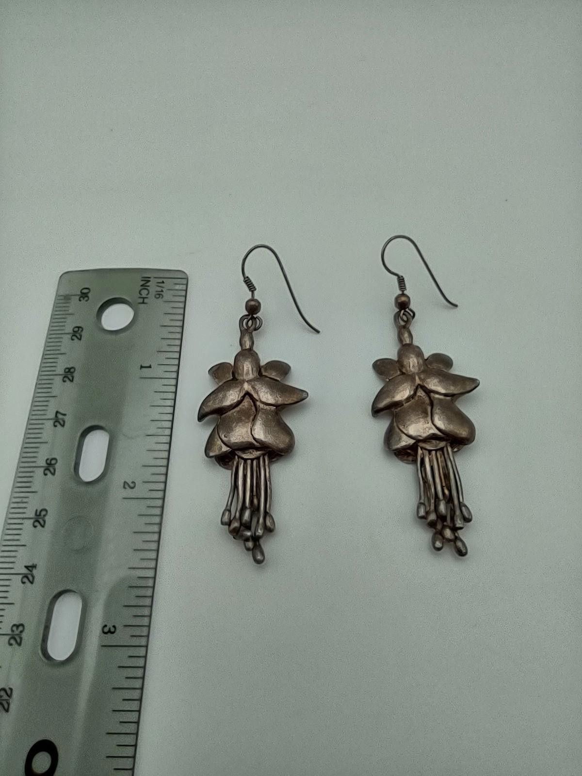 The Unbranded Brand Sterling Silver Artisan Statement Earrings Heavy 17.4g Size ONE SIZE - 3 Thumbnail