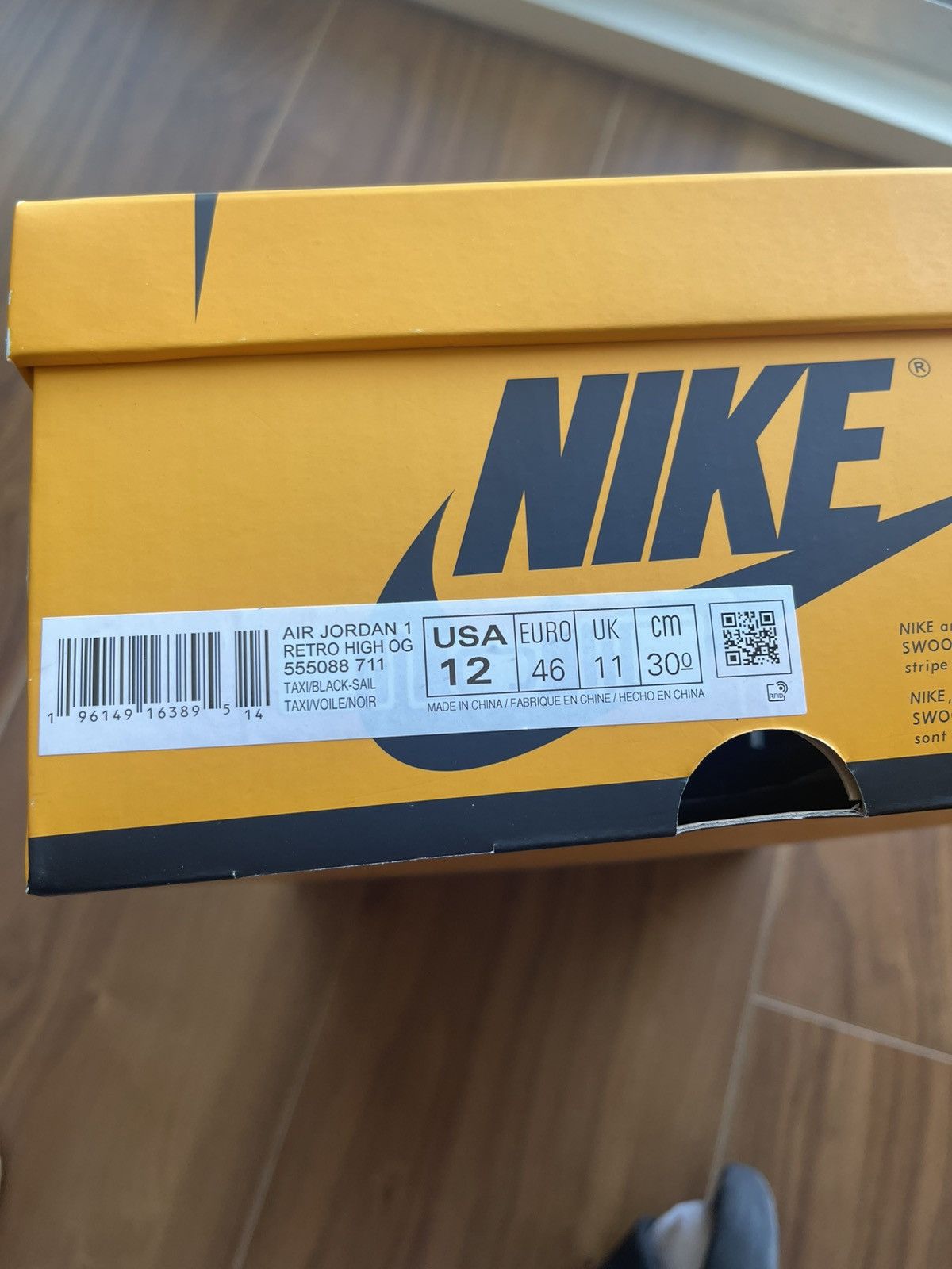 Jordan Brand Jordan 1 Hi OG Taxi Toe Size US 12 Very New Size US 12 / EU 45 - 11 Thumbnail