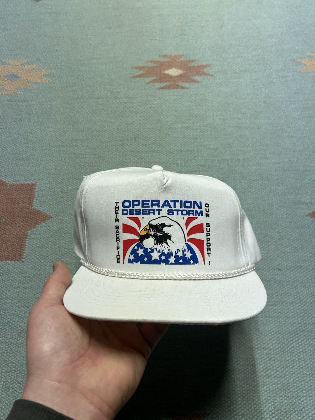 Vintage Vtg Snap hat operation desert storm eagle USA military army Size ONE SIZE - 2 Thumbnail