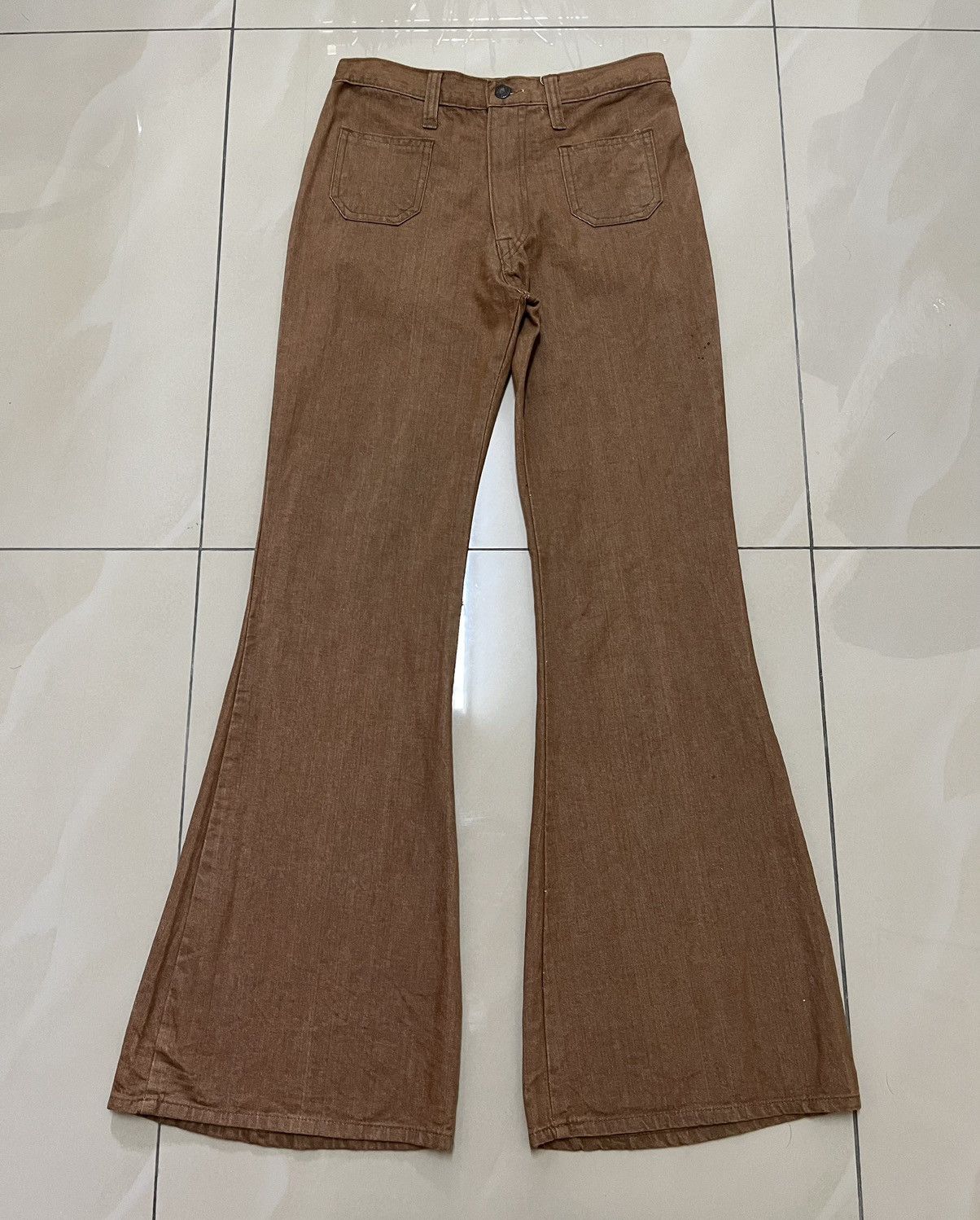 image of If Six Was Nine x Jean Vintage Super Flare Circuit Bushpant Denim Wideleg in Brown, Men's (Size 28)