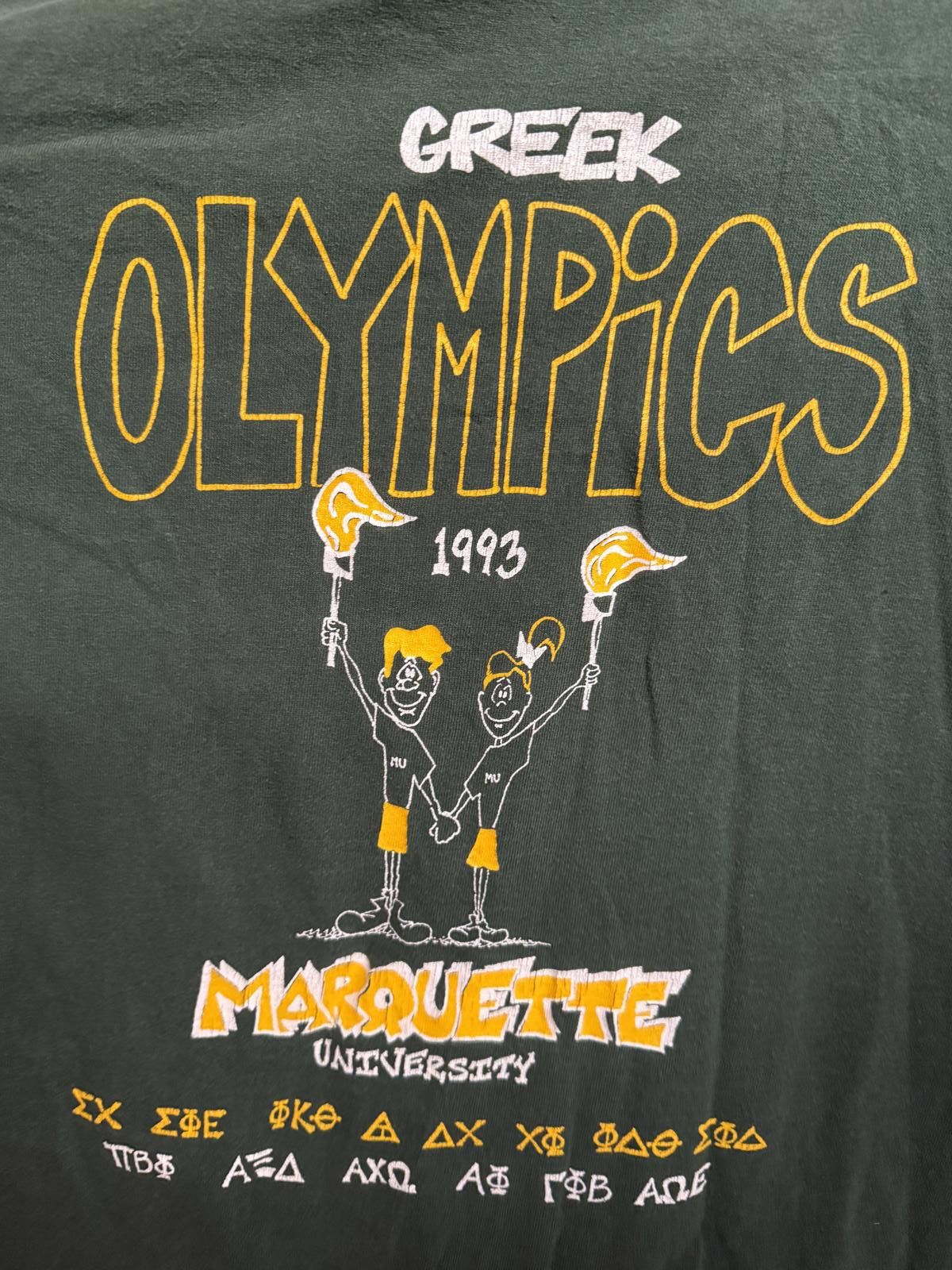 Fruit Of The Loom Vintage Marquette University T-shirt Greek Olympics 1993 XL Size US XL / EU 56 / 4 - 5 Thumbnail