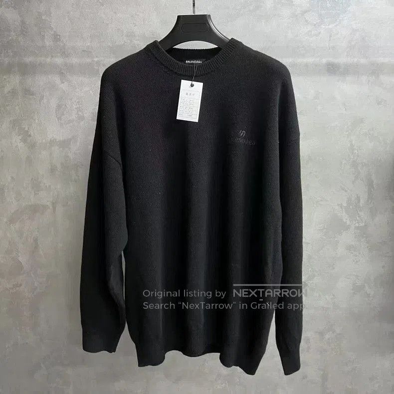 Balenciaga Balenciaga Black Cashmere Logo Sweater. Size US L / EU 52-54 / 3 - 1 Thumbnail
