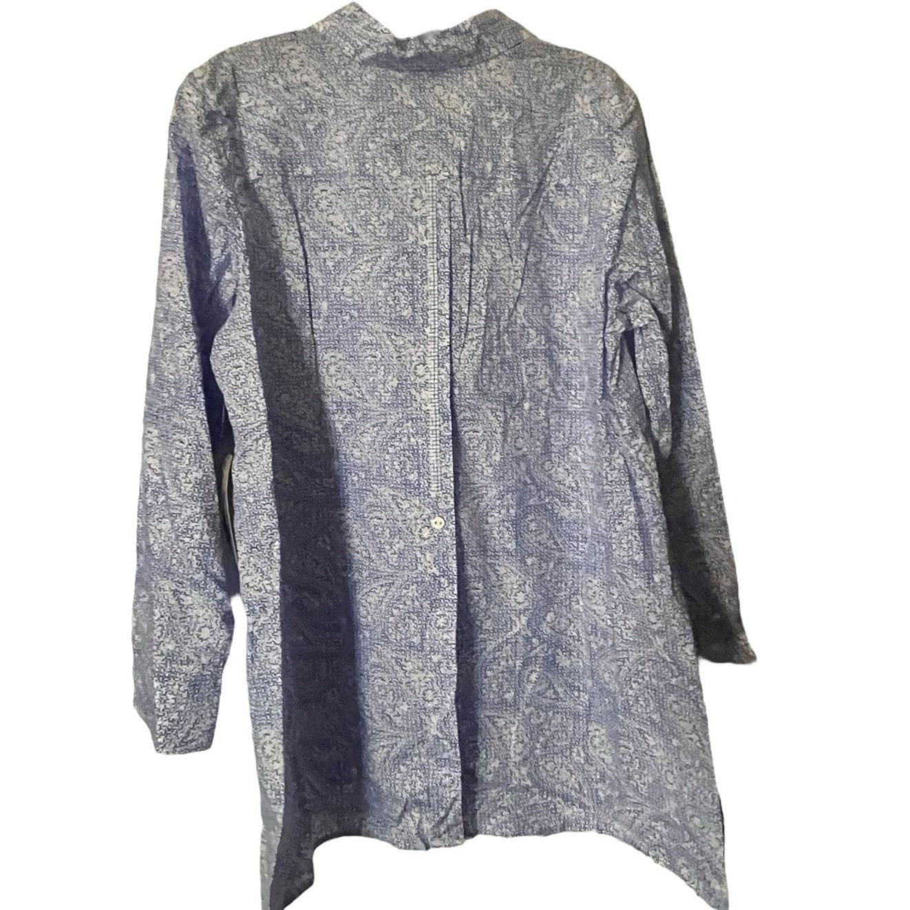 Habitat Habitat Clothes To Live In white blue button down Sz S 18328 Size S / US 4 / IT 40 - 2 Thumbnail