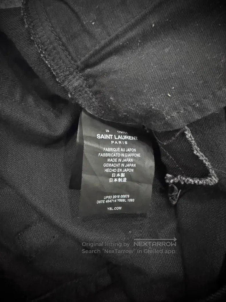 Saint Laurent Paris Saint Laurent Paris Patch Destroyed Denim Jeans Size US 29 - 6 Thumbnail