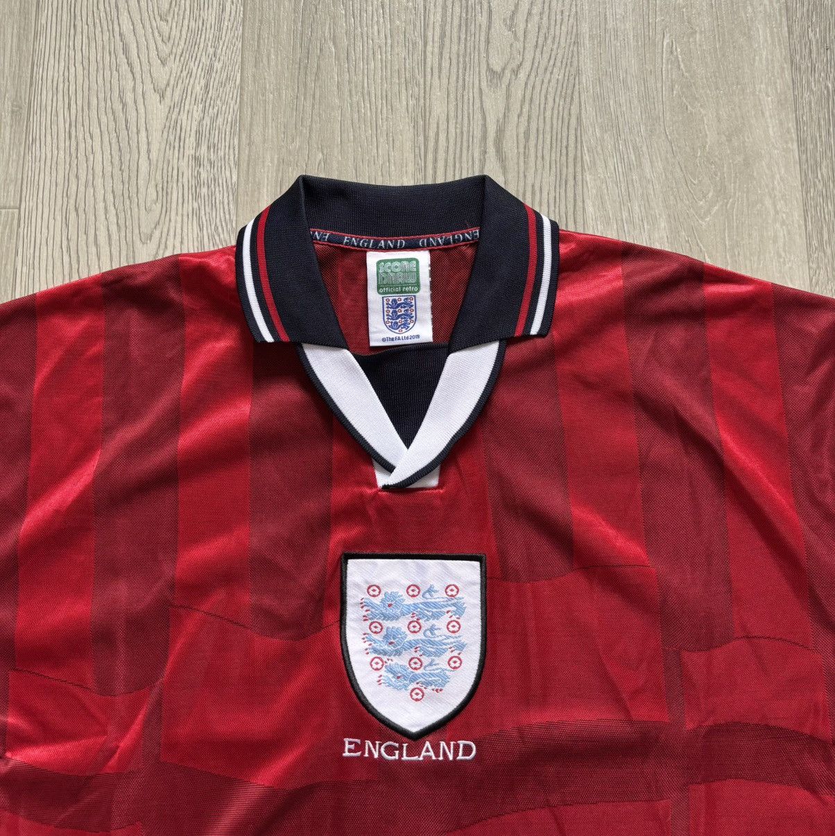 Vintage Score Draw England Vintage Soccer Jersey 90s Size US S / EU 44-46 / 1 - 2 Thumbnail