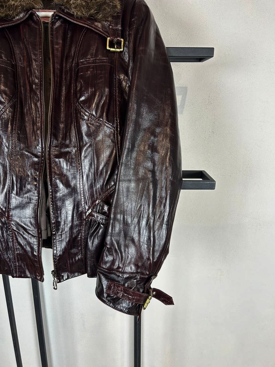 Japanese Brand Leather Jacket Fur Collar Vintage Distressed Biker Red Size US S / EU 44-46 / 1 - 3 Thumbnail