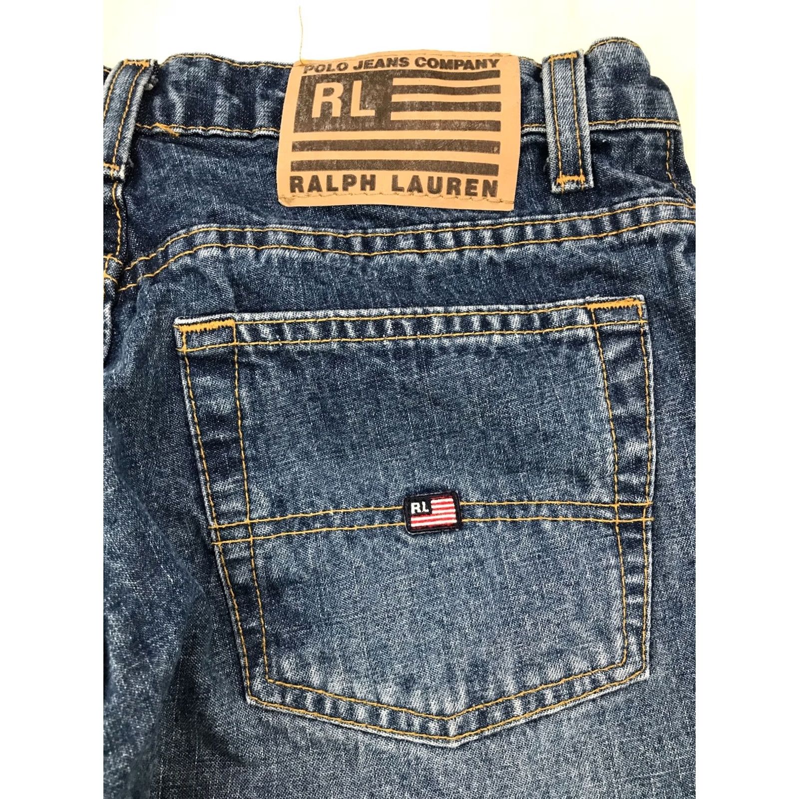 Polo Ralph Lauren VINTAGE Polo Jeans Company Low Rise Flare Denim Jeans Womens 5/6x32 Blue Slim 90s Retro College Bohemian City Womens Jeans Size 27" / US 4 / IT 40 - 5 Thumbnail