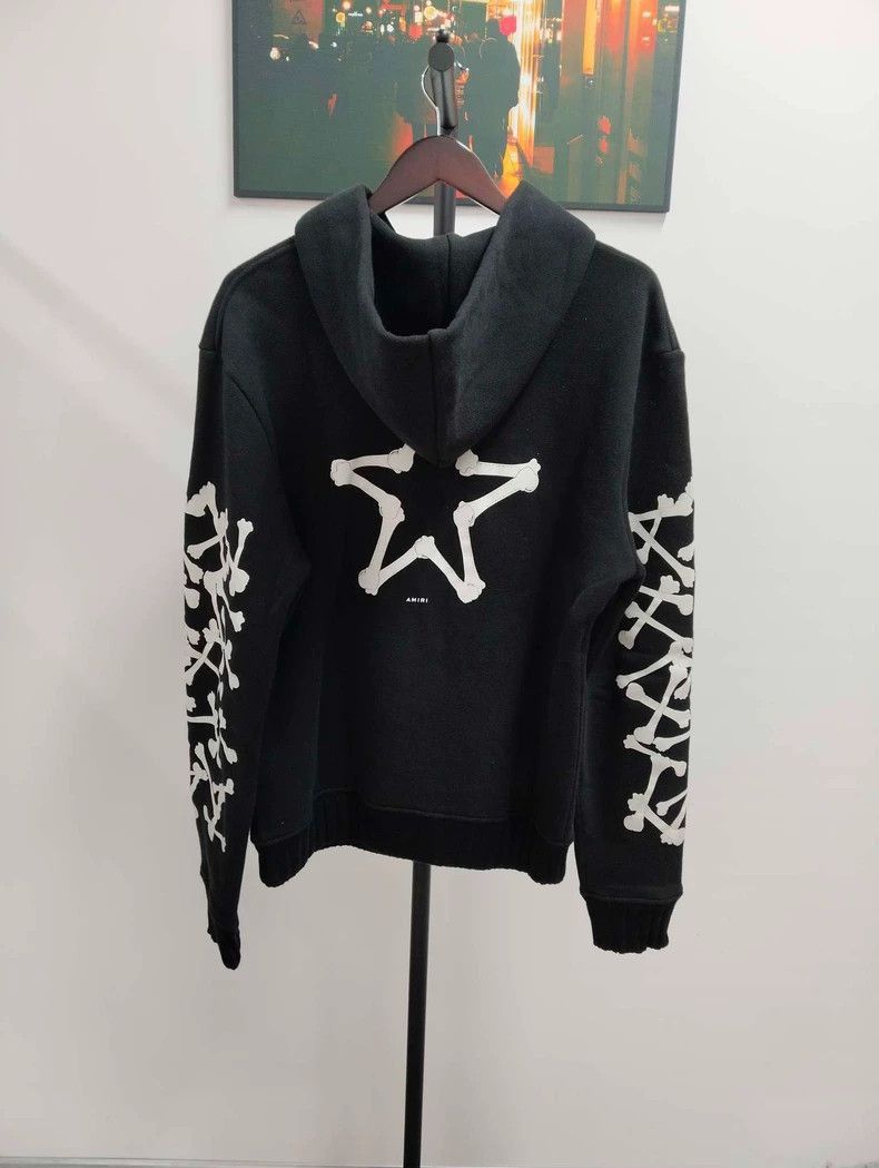 Amiri Amiri Bone black hooded pullover sweatshirt size 38 -DMC Size US M / EU 48-50 / 2 - 2 Thumbnail