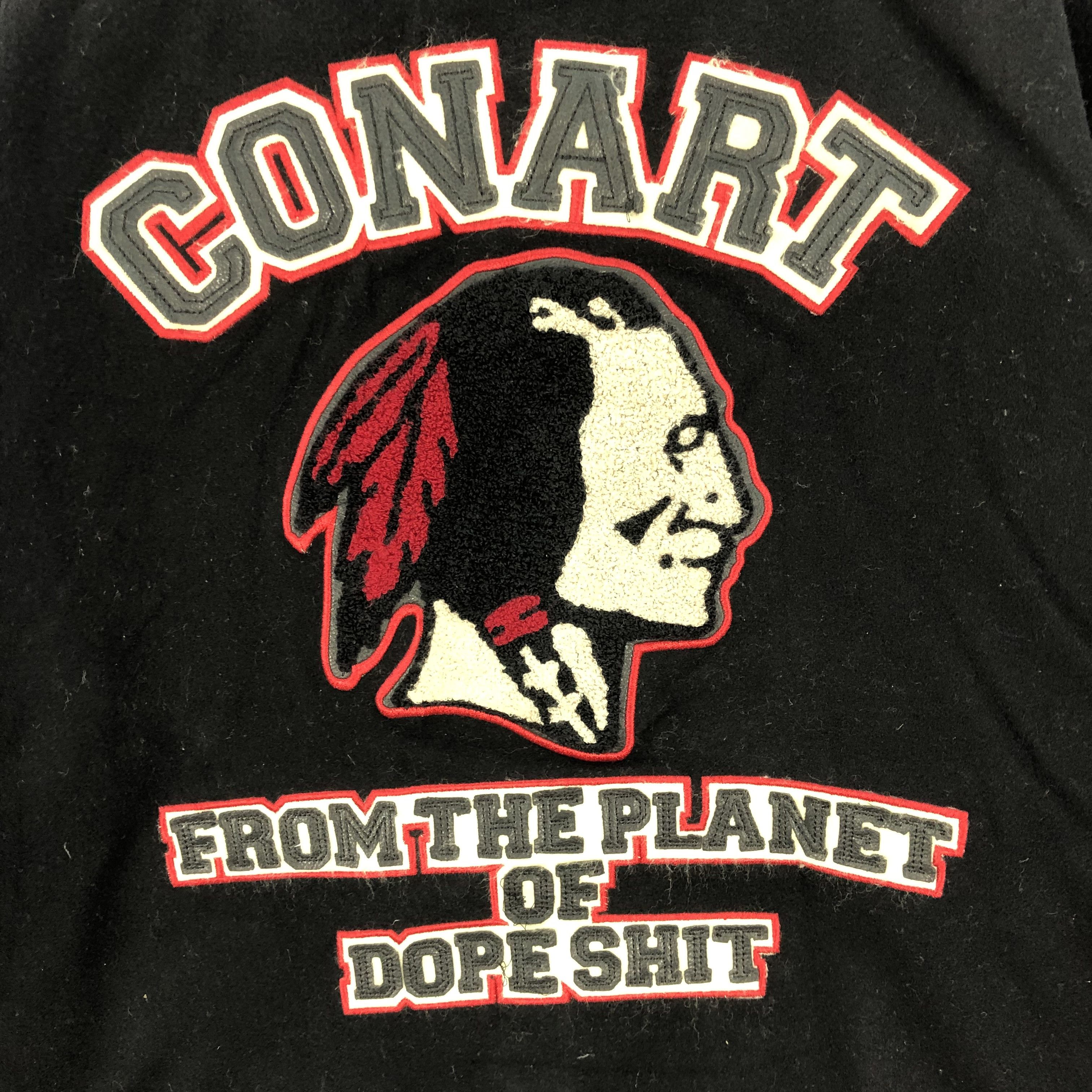 Vintage Vintage 90s Conart Varsity Leather Wool Jacket Native Indian Size US L / EU 52-54 / 3 - 5 Thumbnail