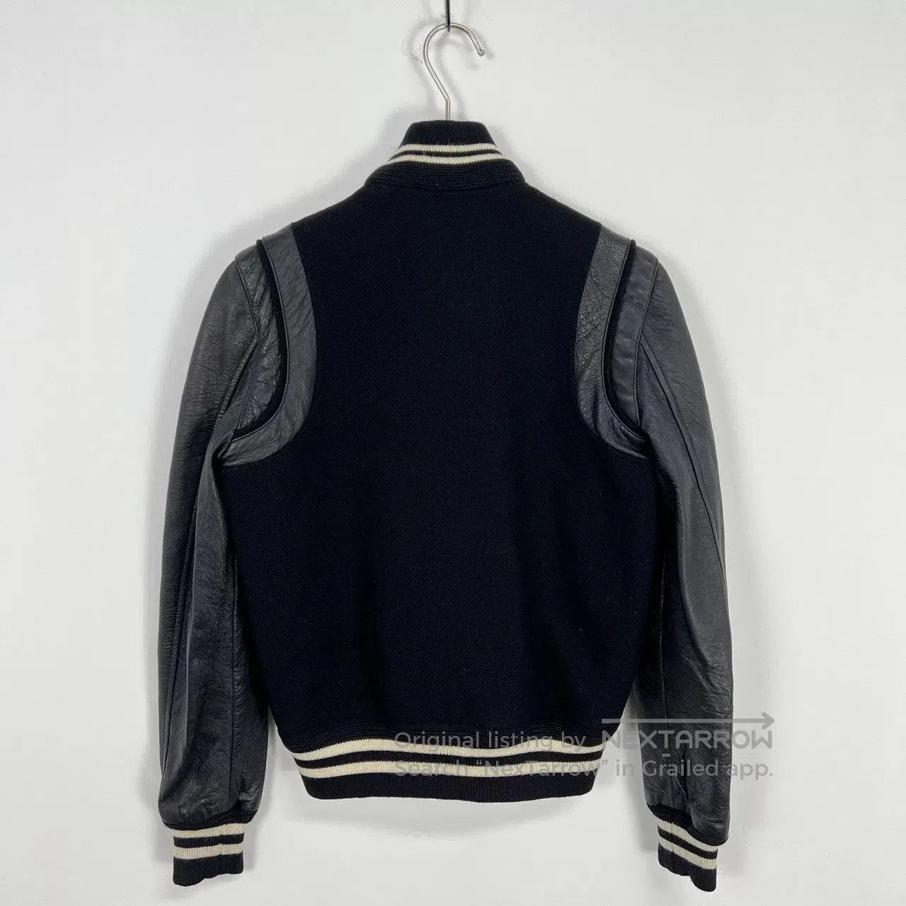 Saint Laurent Paris Saint Laurent Leather Sleeve Varsity Jacket. Size US M / EU 48-50 / 2 - 2 Thumbnail