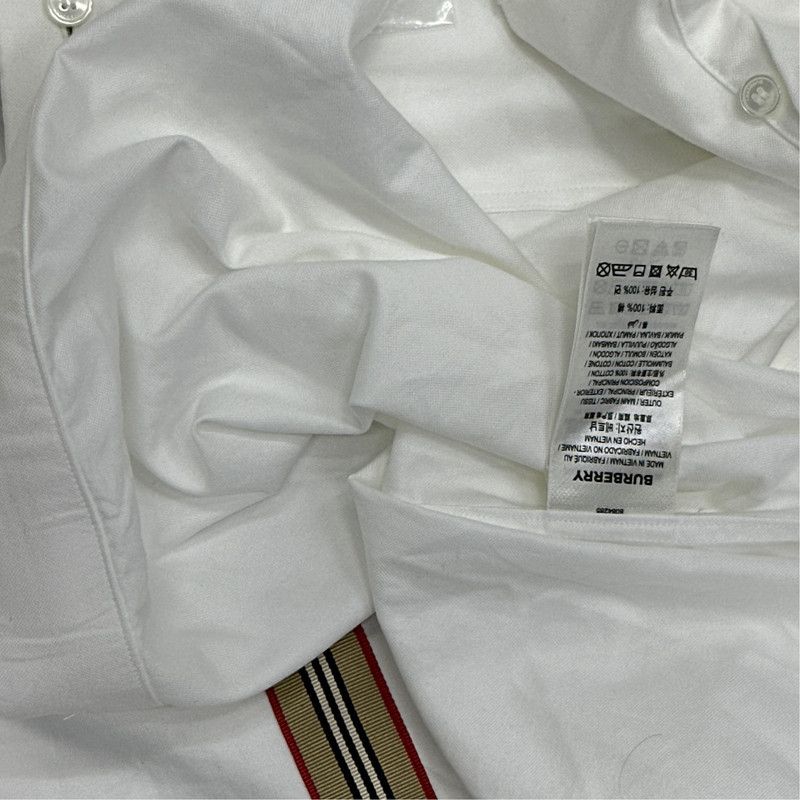 Burberry Burberry White Logo Long Sleeve Button-Up Shirt 0079 Size US L / EU 52-54 / 3 - 1 Thumbnail